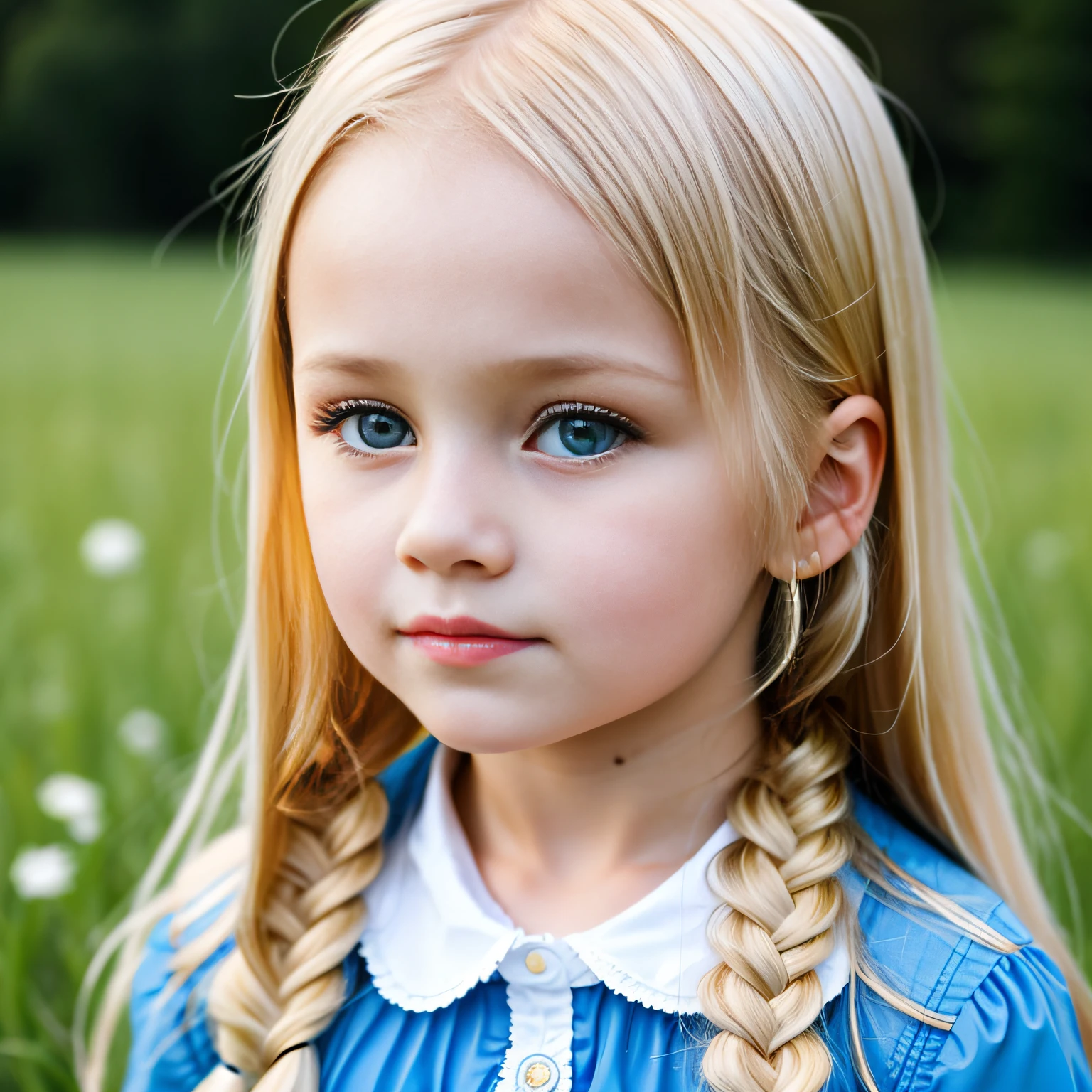 Russian, Girl Kids , Close-up, Bust, Portrait , Long Blonde Hair