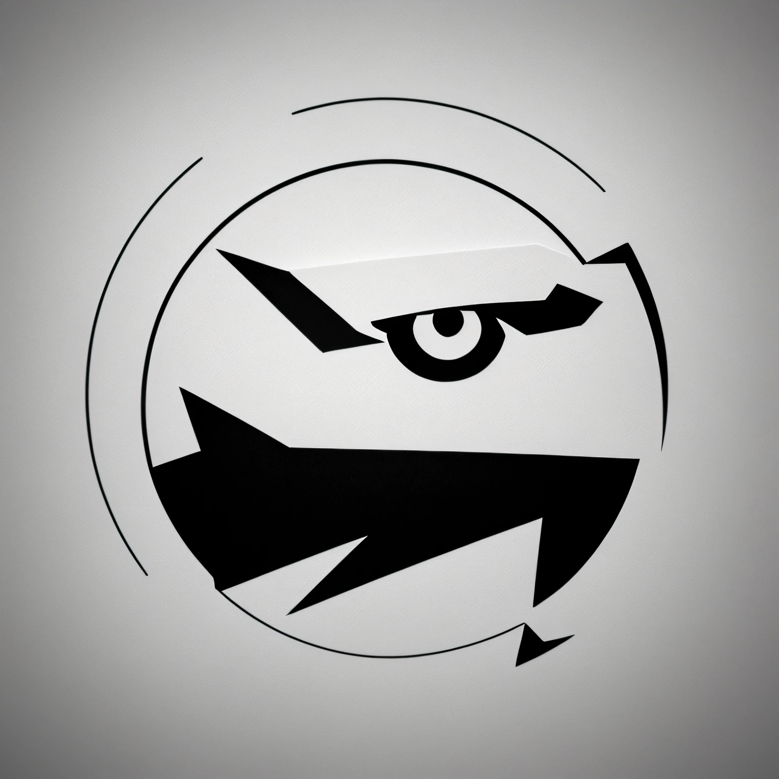 Eagle eye logo, close-up on eagle eye, looking at meteor falling from the sky, minimalist, crisp, low poly, detailed, monochrome