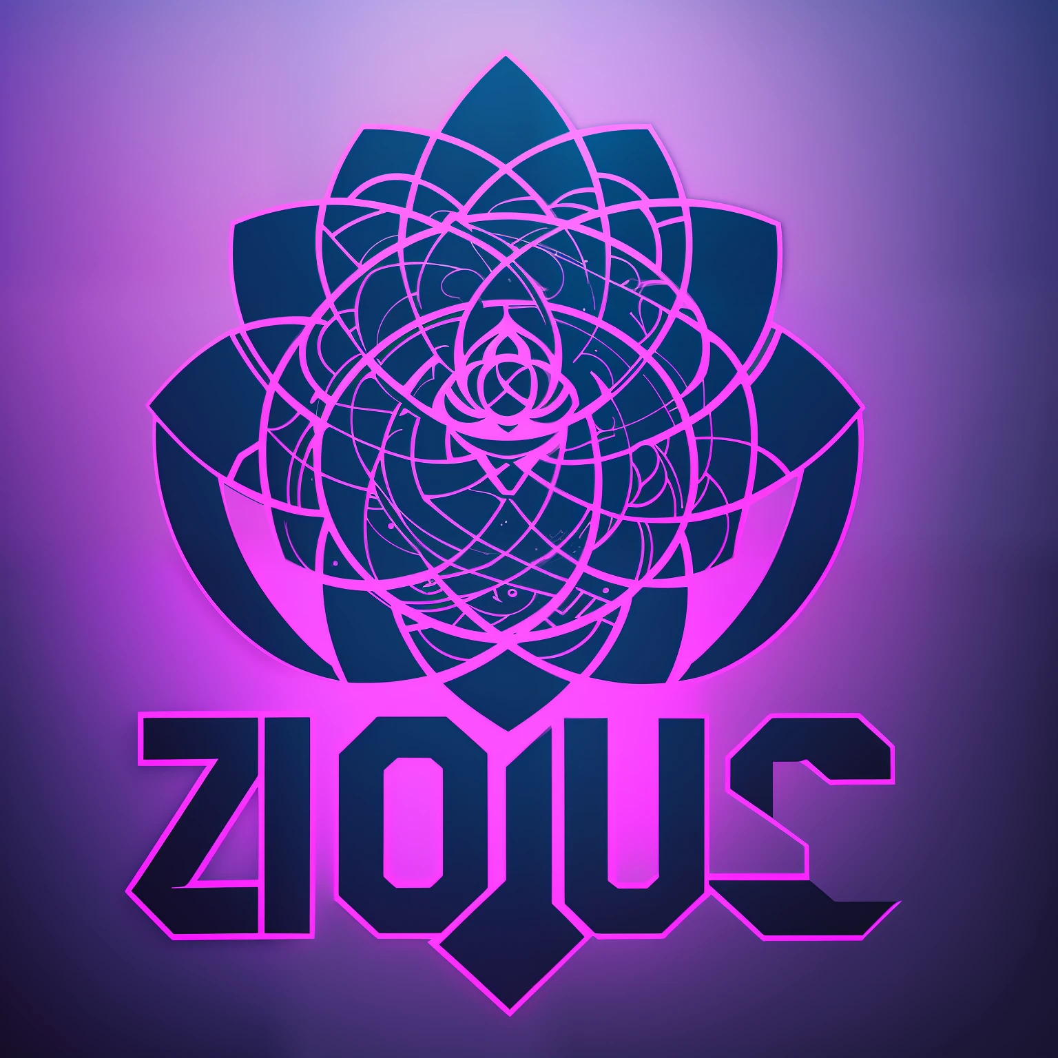 With lotus core, logo design, cyberpunk style --auto --s2