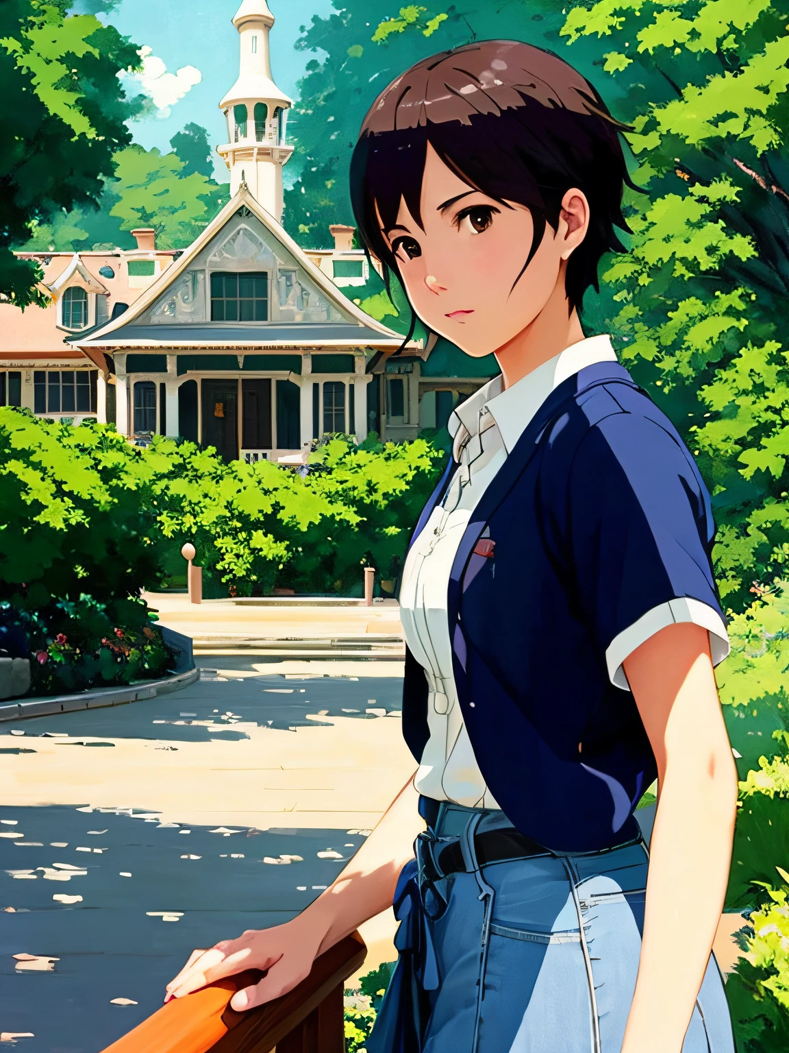 _modelshoot style, (extremely detailed CG unity 8k wallpaper), full shot body photo of the most beautiful artwork in the world, magic castle, professional majestic impressionism oil painting by Waterhouse, John Constable, Ed Blinkey, Atey Ghailan, Studio Ghibli, by Jeremy Mann, Greg Manchess, Antonio Moro, trending on ArtStation, trending on CGSociety, Intricate, High Detail, dramatic, makoto shinkai kyoto, trending on artstation, trending on CGsociety