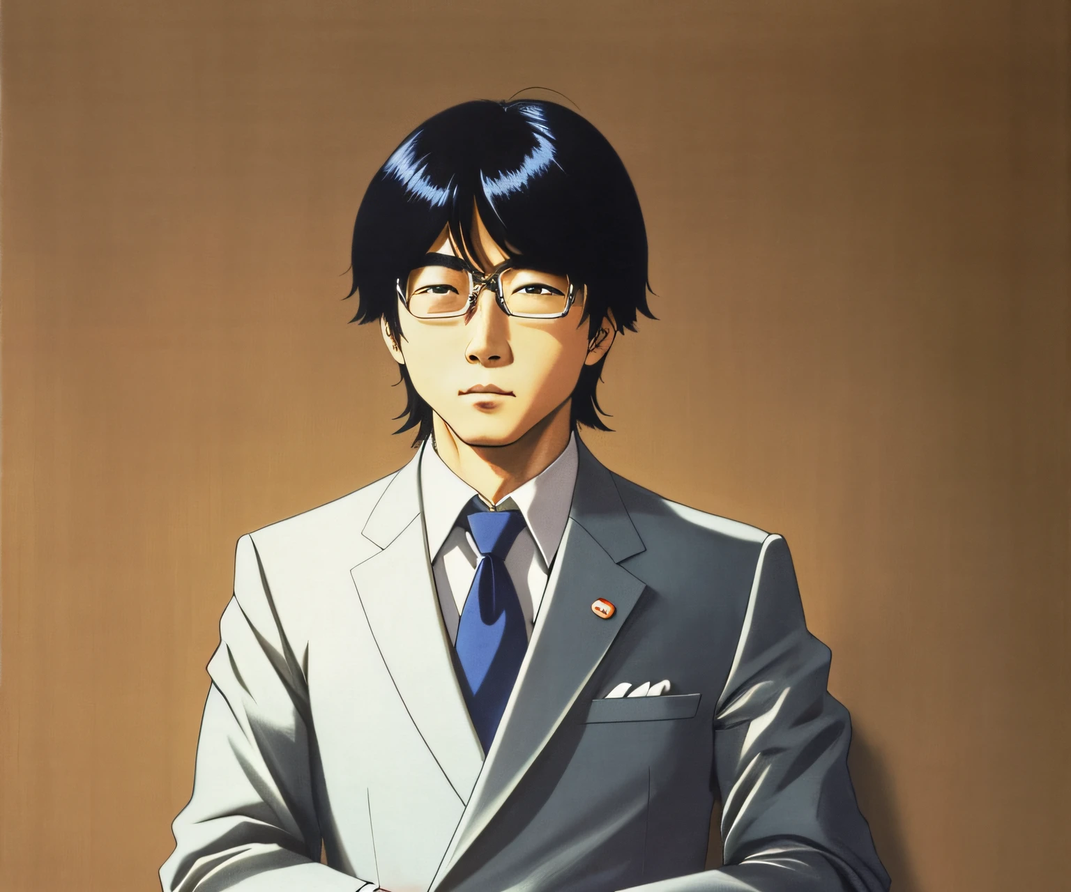 arafed image of a man in a suit and tie, ishirō honda, akiyuki shinbo, yukio - e, akira yasuda, tsutomu kitazawa, hiroo isono, masakazu katsura, tezuka osamu, tetsuya ichida, akira hiramoto, jisu choe --auto --s2