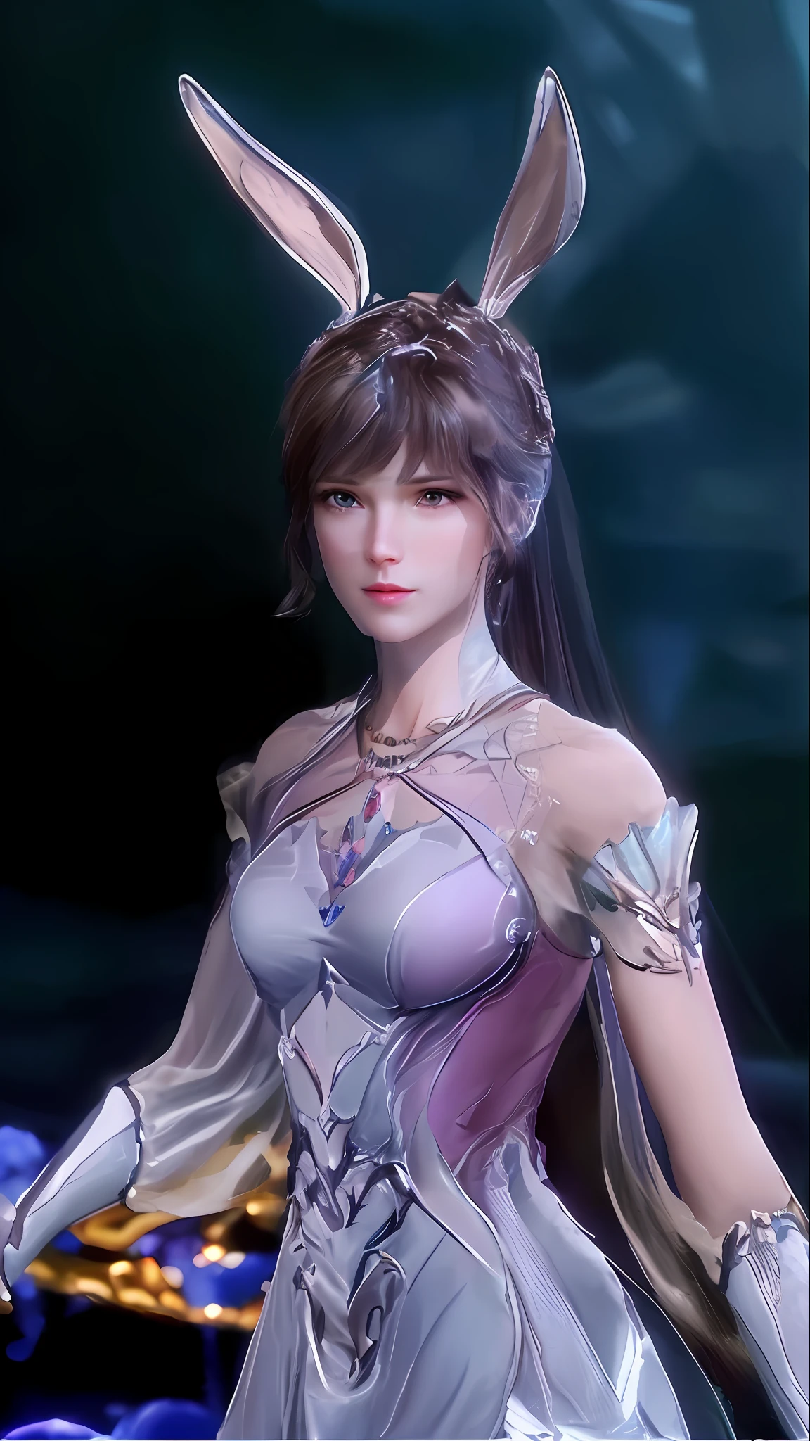 best quality, masterpiece, high_res, 1girl, hair ornament, necklace, jewelry, Beautiful face, tyndall effect, photo realistic, rim lighting, two tone lighting, (high detailed skin:1.2), 8k uhd, dslr, soft lighting, high quality, volumetric lighting, candid, Photograph, high resolution, 4k, 8k, Bokeh, medium breasts, absurdres, light brown hair color, view of the body from head to knees, blue eyes color, pink color dress,naked