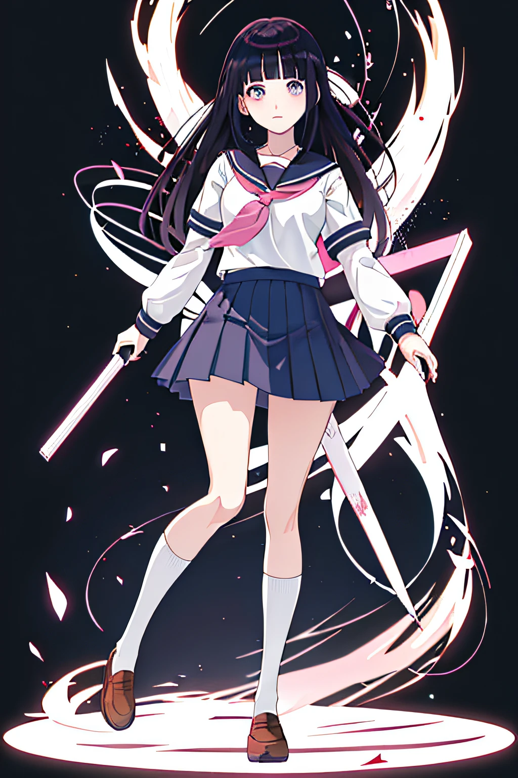 cartoon girl in a skirt and shirt with a white shirt, yandere. tall, anime vtuber full body model, hinata hyuga, single character full body, magical school student uniform, gapmoe yandere, !!full body portrait!!, realistic schoolgirl, full body single character, anime styled 3d, full body portrait of a short!