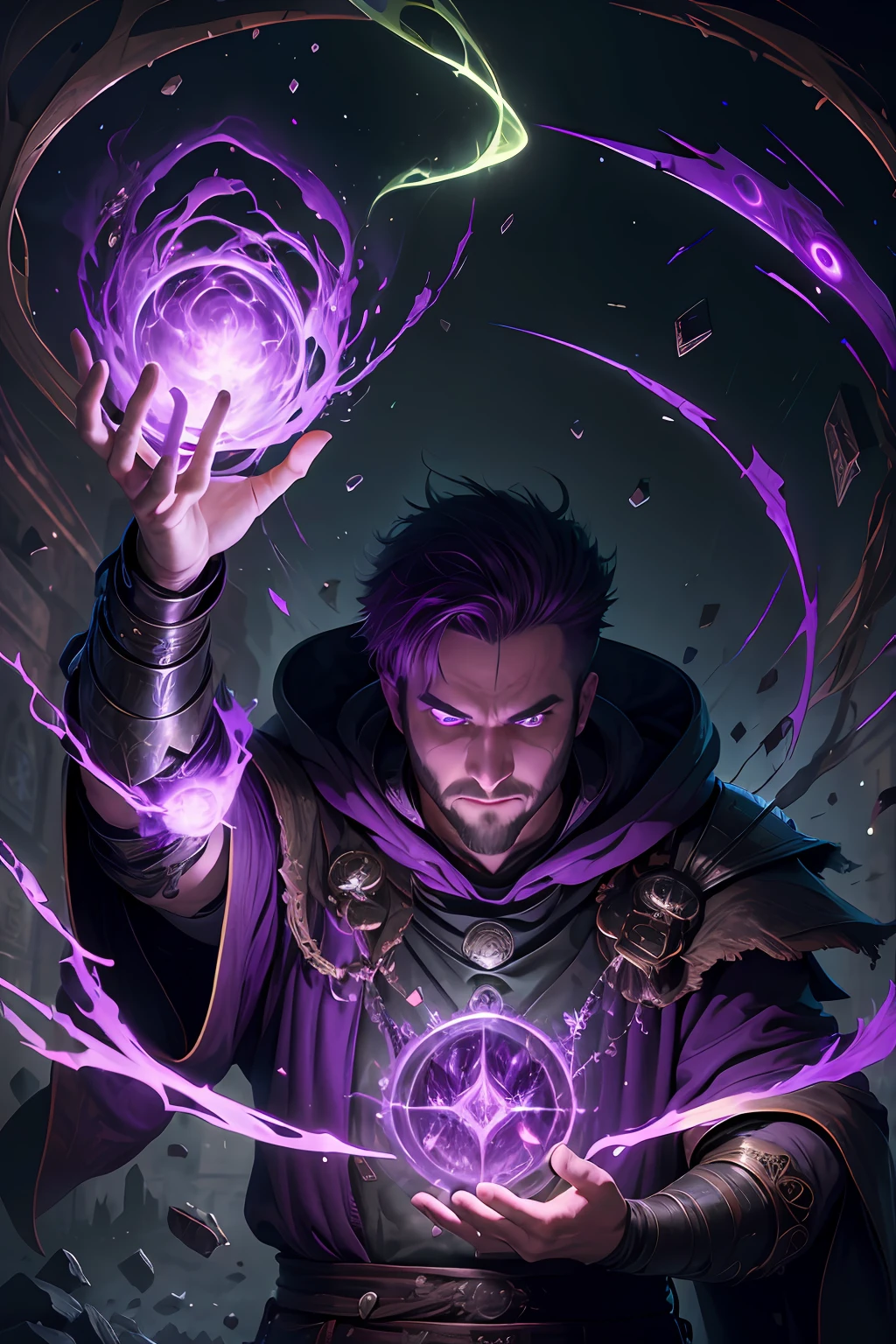 (1man, fat adult Scottish male:1.2), purple eyes, brown hair, undercut,
looking down, solo, half shot, detailed background, detailed face, (V0id3nergy, empty theme:1.1) evil mage, black light armor robes, determined expression, green color scheme, dark green light, rock summoning circle, bright magic text, dark atmosphere, shadows, realistic lighting, floating particles, sparks, surrounded by purple ray casting spell, rock summoning, (thick melted candles:0.8), purple arcane symbols, eyes hungry for power, bloom
SCG,