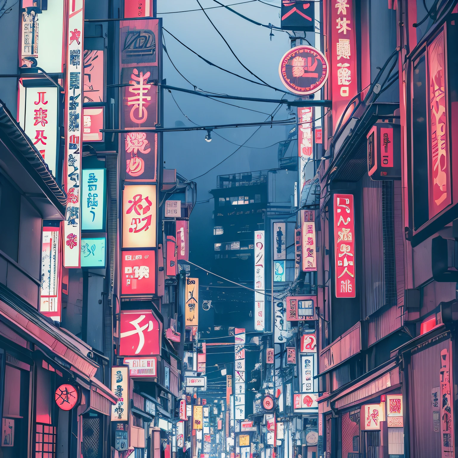 japan cyberpunk rain street background image --auto --s2