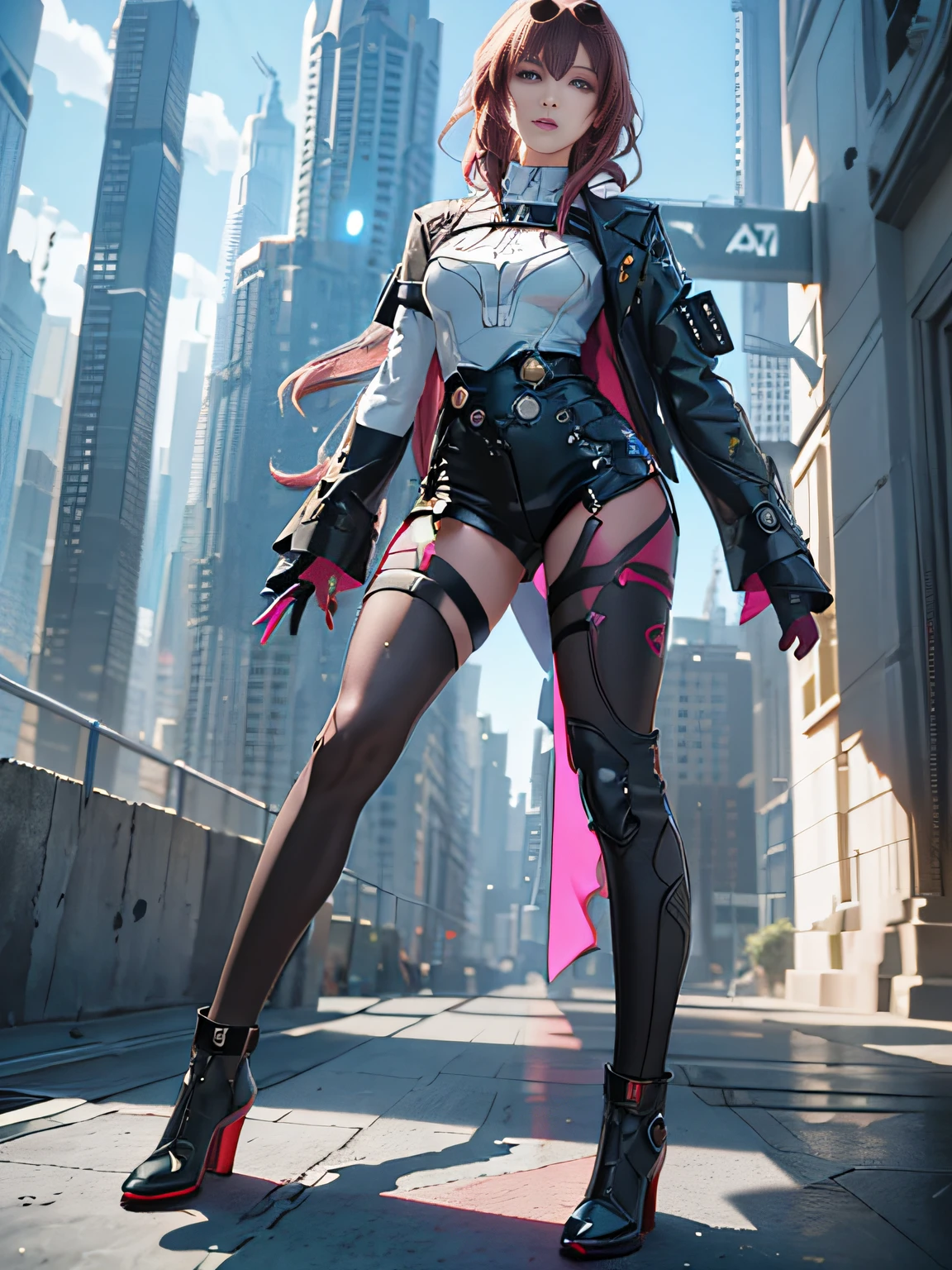 (solo:1.5),full body,((Best quality)), ((masterpiece)), (detailed:1.4), 3D, an image of a beautiful cyberpunk female,HDR (High Dynamic Range),Ray Tracing,NVIDIA RTX,Super-Resolution,Unreal 5,Subsurface scattering,PBR Texturing,Post-processing,Anisotropic Filtering,Depth-of-field,Maximum clarity and sharpness,Multi-layered textures,Albedo and Specular maps,Surface shading,Accurate simulation of light-material interaction,Perfect proportions,Octane Render,Two-tone lighting,Wide aperture,Low ISO,White balance,Rule of thirds,8K RAW,(nsfw:0.5),