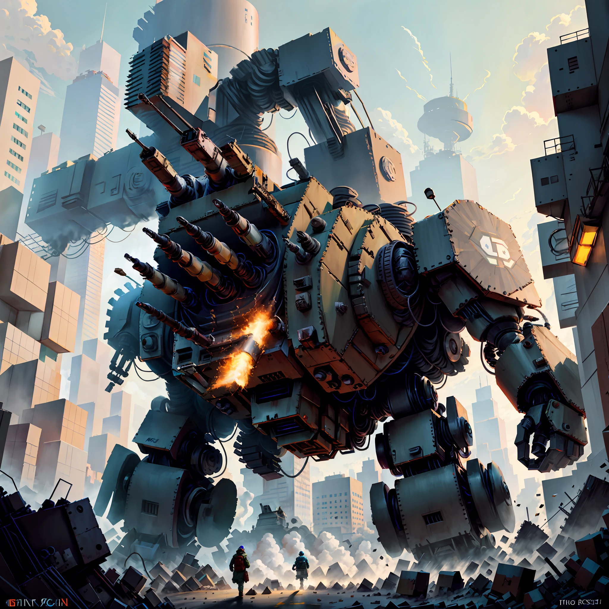 Giant robot in the city