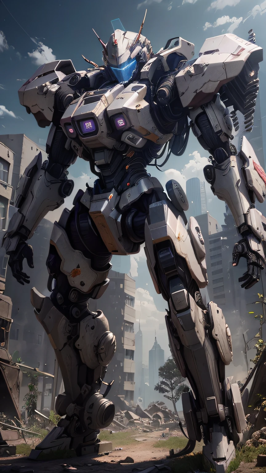 ((Best Quality)), ((Masterpiece)), (Very Detailed:1.3), 3D, Shitu-mecha, Beautiful cyberpunk woman with her pink mech in the ruins of a city in the forgotten war, Ancient technology, HDR (High Dynamic Range), ray tracing, NVIDIA RTX, super resolution, unreal 5, subsurface scattering, PBR texture, post-processing, anisotropic filtering, depth of field, maximum sharpness and sharpness, multi-layer texture, albedo and highlight maps, surface shading, Accurate simulation of light-material interactions, perfect proportions, octane rendering, duotone lighting, low ISO, white balance, rule of thirds, wide aperture, 8K RAW, efficient sub-pixels, subpixel convolution, luminescent particles, light scattering, Tyndall effect