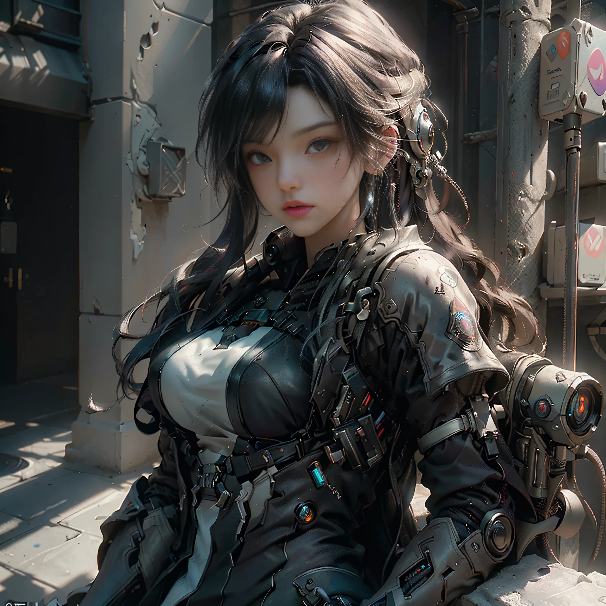 ((Best quality)), ((masterpiece)), (detailed:1.4), 3D, an image of a beautiful cyberpunk female,HDR (High Dynamic Range),Ray Tracing,NVIDIA RTX,Super-Resolution,Unreal 5,Subsurface scattering,PBR Texturing,Post-processing,Anisotropic Filtering,Depth-of-field,Maximum clarity and sharpness,Multi-layered textures,Albedo and Specular maps,Surface shading,Accurate simulation of light-material interaction,Perfect proportions,Octane Render,Two-tone lighting,Wide aperture,Low ISO,White balance,Rule of thirds,8K RAW,
