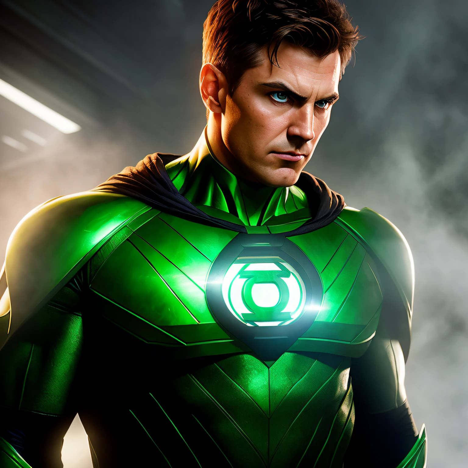 The Green Lantern, chest, face
(foggy background, epic realistic, rutkowski, hdr, intricate details, hyperdetailed, cinematic, rim light, muted colors:1.2)