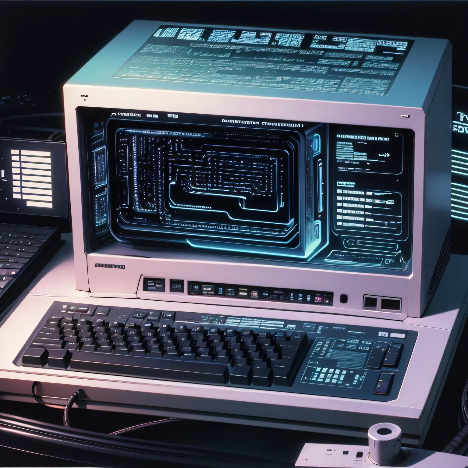 Imagery of a computer from the 80's with its interface --auto --s2