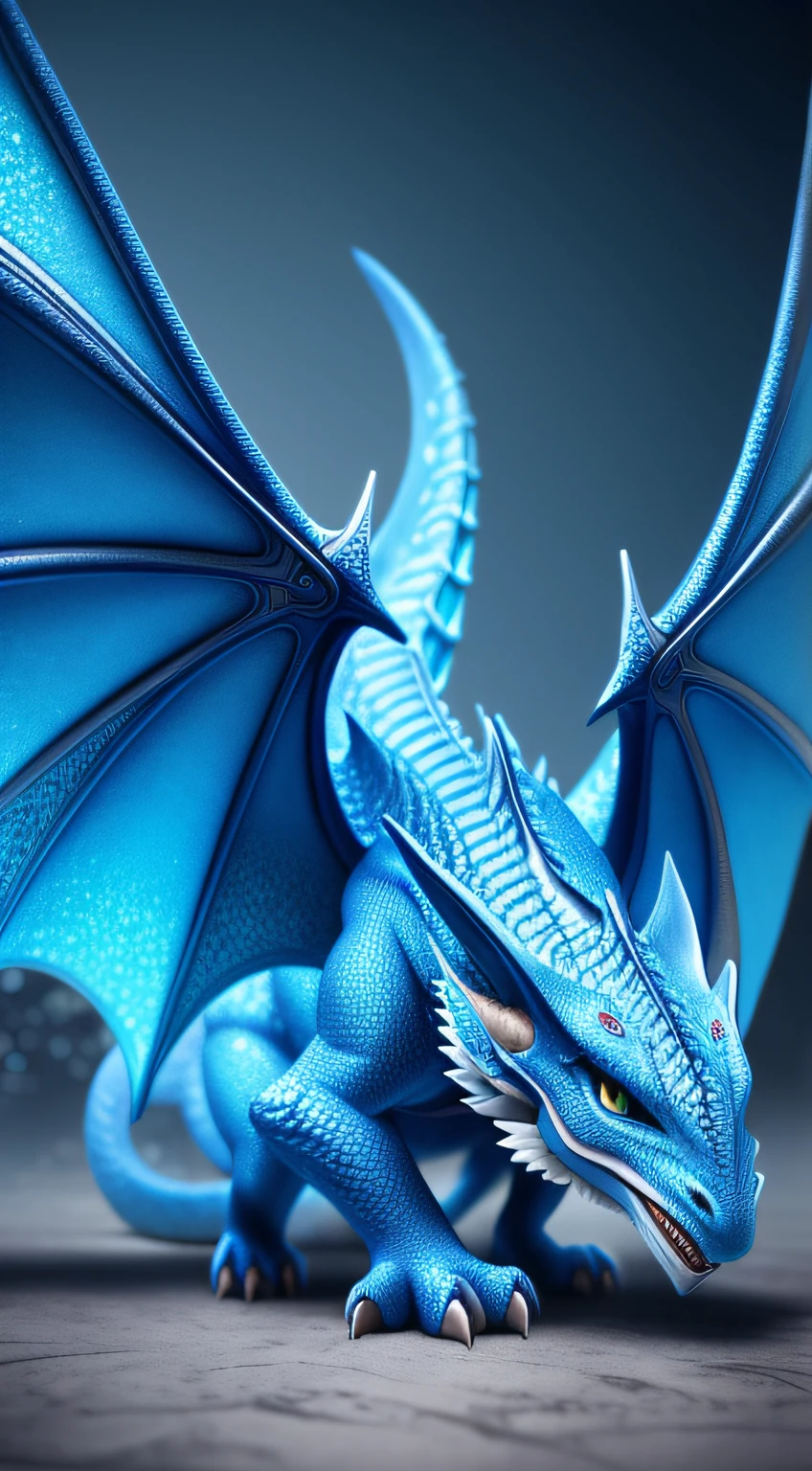 Cute dragon with blue scales, detailed eyes, cute, dragon, fluffy, blue, concept art, complex, elegant, highly detailed digital painting, smooth, sharp focus, illustration, stunningly complex detail, luminous filigree fantasy, masterpiece of digital art, centered composition, perfect composition, complex pose, intricate, beautifully detailed insanely detailed octane rendering, 8k, art photography, photorealistic concept art,  Soft Natural Volumetric Cinematic Perfect Light, Award-Winning Photography, Masterpiece, Oil on Canvas, Intricate, Elegant, Highly Detailed Digital Artwork