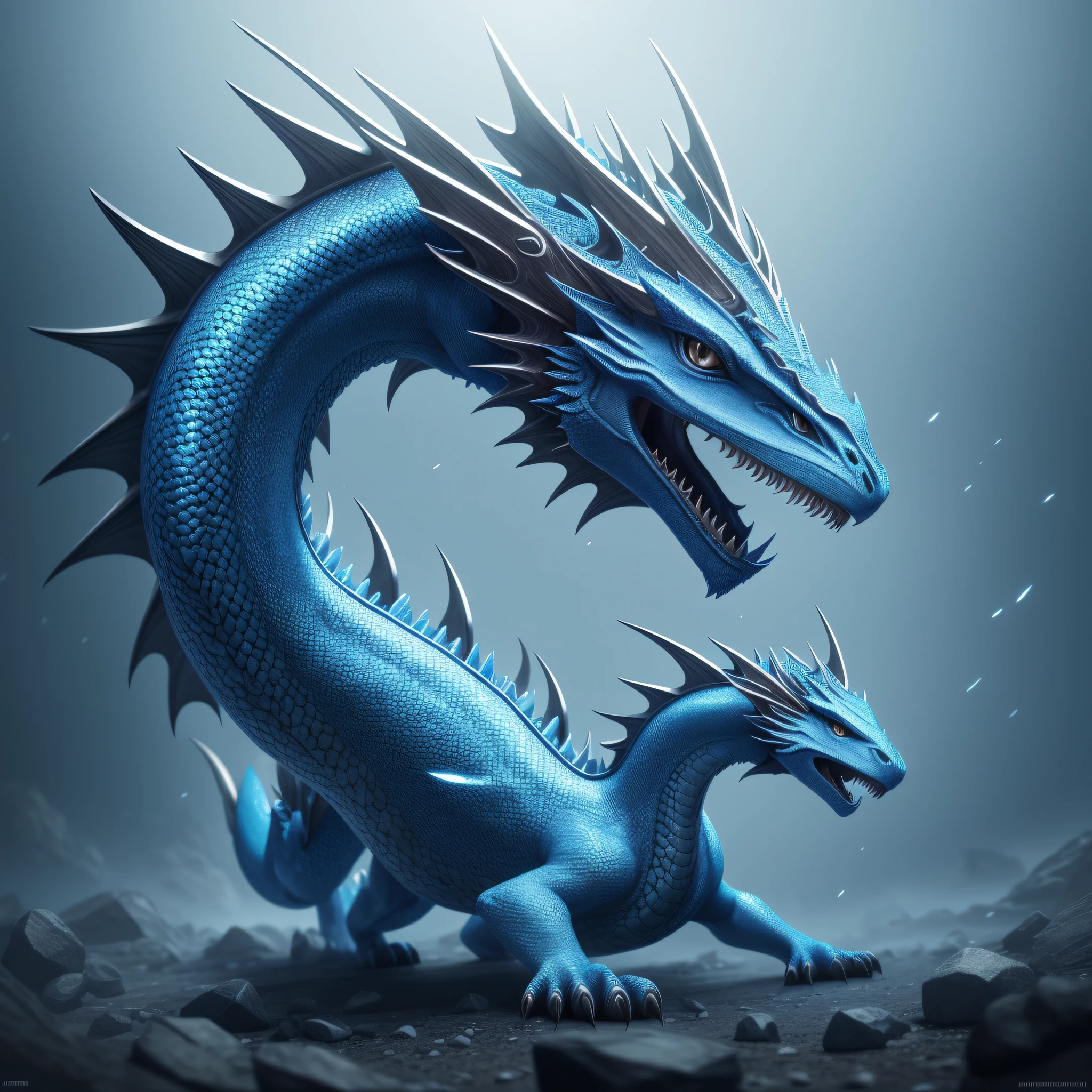 Cute dragon with blue scales, detailed eyes, cute, dragon fluffy, blue, concept art, sophisticated, elegant, highly detailed digital painting, smooth, sharp focus, illustration, stunningly complex detail, luminous filigree fantasy, masterpiece of digital art, centered composition, perfect composition, complex pose, intricate, beautifully detailed insanely detailed octane rendering, 8k, art photography, photorealistic concept art, soft natural volumetric cinematic perfect light, award-winning photography, masterpiece, oil on canvas, intricate, elegant, highly detailed digital artwork