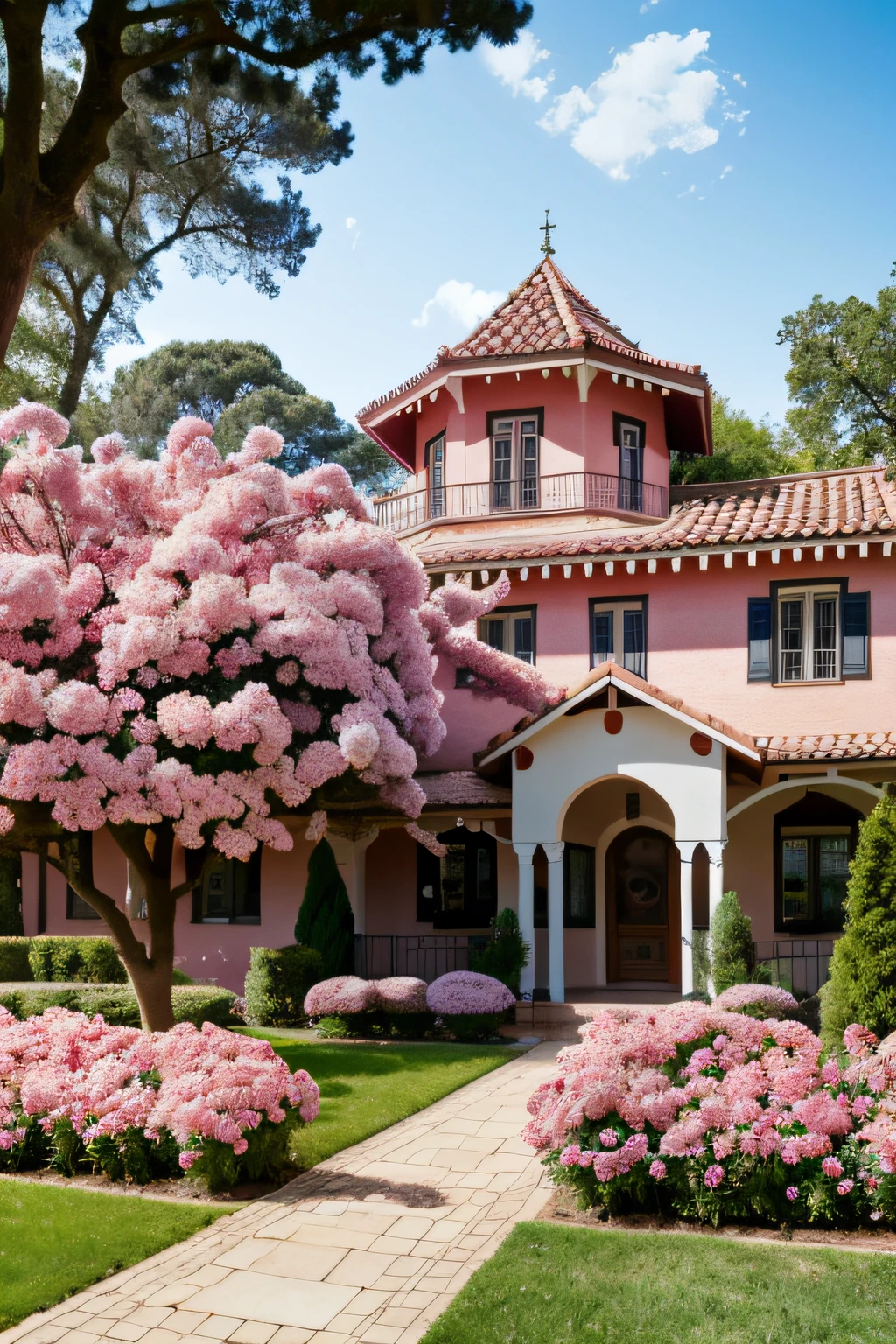 nature, a clump of pink roses outside the house, architectural rendering, nature, integration,
(Best Quality, High Quality, Intricate Details, Masterpiece, Cinema), High Detail, Lens Effects, Surreal Realism, HD, 8K