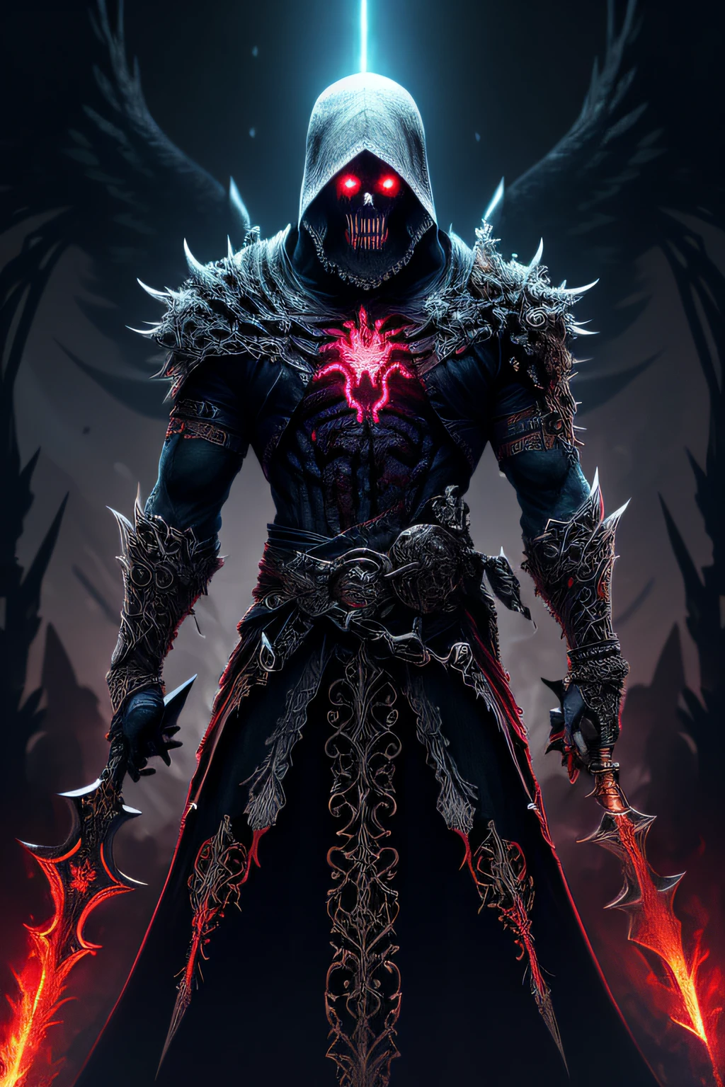 (extremely detailed 8k wallpaper), a medium shot photo of a fearful necromancer, intricate, high detail, dramatic