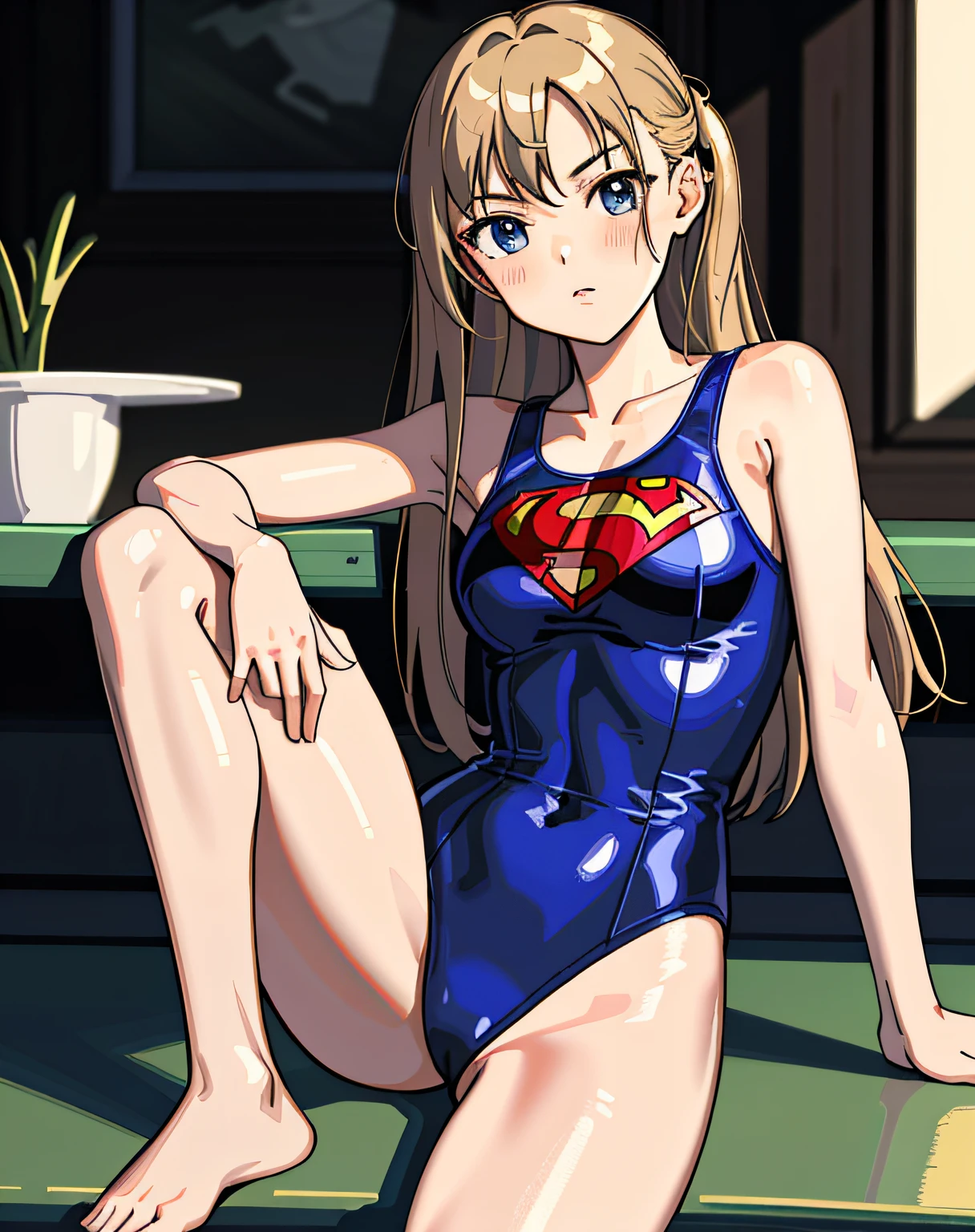 ((masterpiece)). ((best quality)), ((highres)), 1girl, superhero, leotard, bare legs,