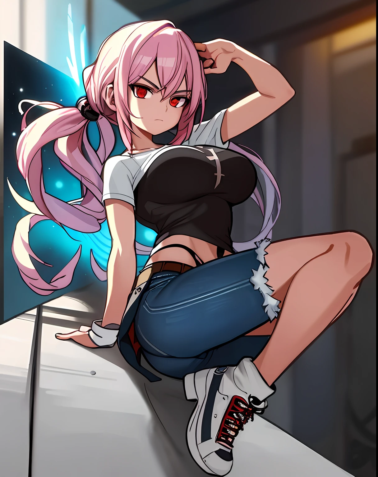 :: comix style by Serg Acuna:: beautiful, perfect and detailed, ultra detailed anime style mmorpg last origin clothes with tatoon designs and colors of light pink, black, white and gray, in various full-body attack poses and with immersive effects, hover effect, background graffiti style with vibrant colors "ultra HDR" detailed and with focus effect, with black all star converse sneakers (masterpiece: 1.2, best quality), (finely detailed beautiful eyes: 1.2),extremely detailed, depth of field,shot with Canon EOS,lens 135mm f1.8,portrait of [x]((1Girl Kelly Brook Beautiful Woman )),long hair, straight and black,with a natural sheen and stuck like ponytail ((Solo)), (Red eyes:1.4), (Finely detailed eyes and detailed face:1.3), ), (With ULTRA DETAILED jeans and a white t-shirt with full ultra detailed tatoom print:1.3), (Beautiful and clear background:1.2), (Extremely detailed CG, Ultra-detailed, Best Shadow:1.1),("" character demonstrating his super power in the fist"")((Depth of field and blur)), ((Watercolor)), Large breasts, Bare shoulders, Flowers and petals, Beautiful conceptual illustration , (White background:0.5), (Illustration :1.1),  (extremely fine and beautiful: 1.1), (perfect details: 1.1) graffiti style background, freedom, soul, digital illustration, perfect anatomy, centered, approaching perfection, dynamic, highly detailed, watercolor painting, artstation, conceptual art, smooth, sharp focus, illustration, art by flesh Griffiths and Wadim Kashin, heterochromia, perfect anatomy, centered, approaching perfection, dynamic, highly detailed, character sheet, artstation, concept art,  Smooth, sharp focus, illustration, art by Kim Jung Gi,, Artgerm, Carne Griffiths and Wadim Kashin, Sasha Yakovleva, Loish, Jeremy Mann, Full Body Shot, Character Sheet, Lightning Wave, Beautiful Anime Watercolor Painting, Dripping Paint by Tim Okamura, Victor NizoVtsev, Greg Rutkowski, Noah Bradley. Trend in Artstation, 8K, Obra-P