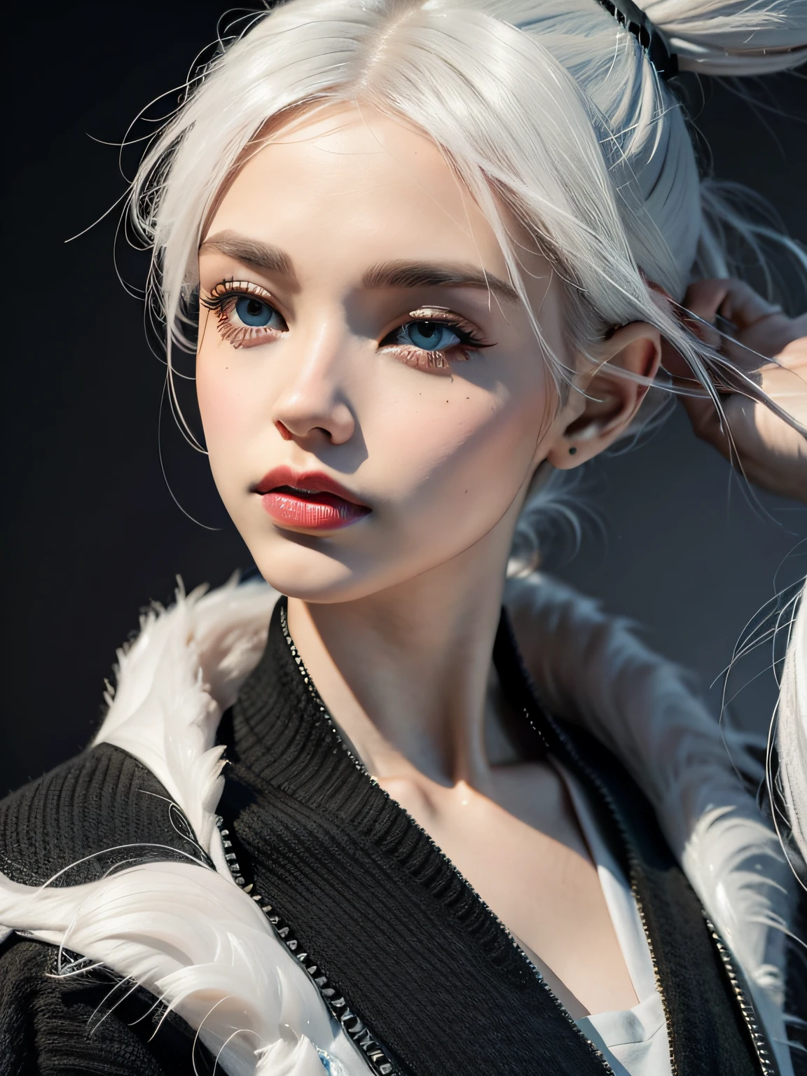a beautiful black woman with white hair