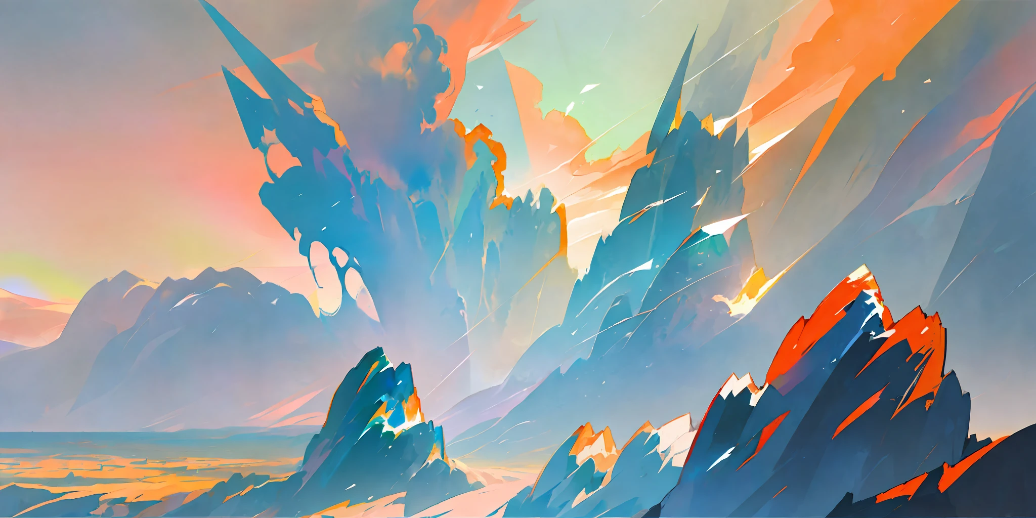 watercolor, digital painting, landscape, a crystal desert, fading edges, dynamic, freedom, soul, life, sketch, concept art, fading into lines, beautifully colored, excellent composition, gallery artwork, rough finishing, delicate details, sublime, beautiful diffused lighting, apparent brush strokes, harmonious forms, awe-inspiring, magnificent, outstanding art,