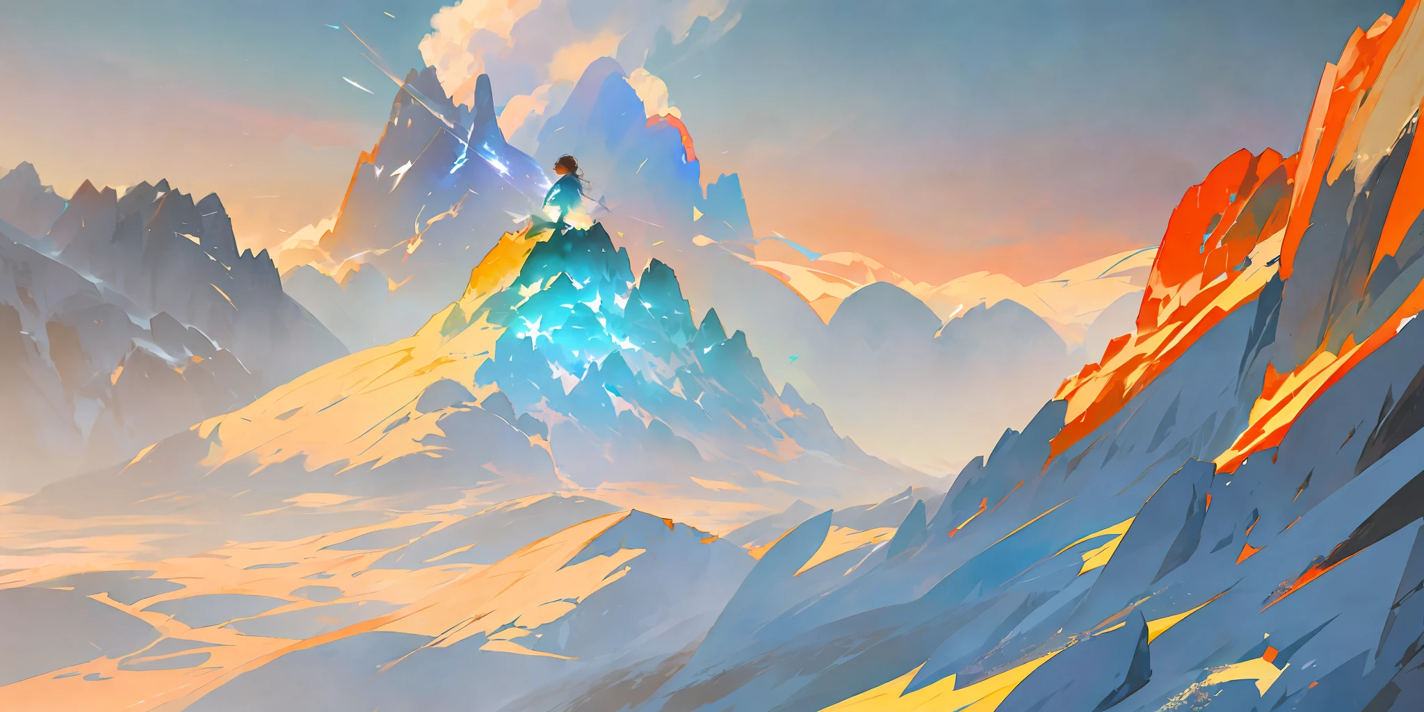 watercolor, digital painting, landscape, a crystal desert, fading edges, dynamic, freedom, soul, life, sketch, concept art, fading into lines, beautifully colored, excellent composition, gallery artwork, rough finishing, delicate details, sublime, beautiful diffused lighting, apparent brush strokes, harmonious forms, awe-inspiring, magnificent, outstanding art,