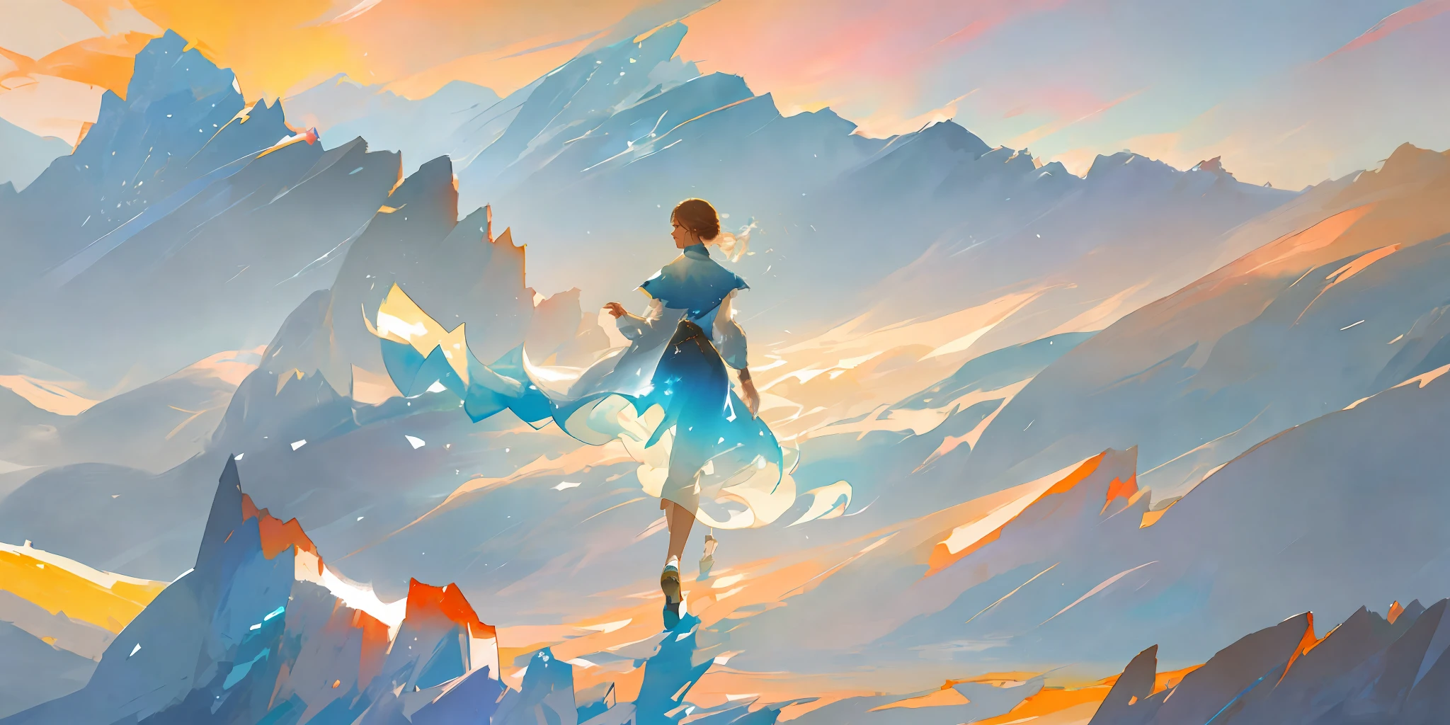 watercolor, digital painting, landscape, a crystal desert, fading edges, dynamic, freedom, soul, life, sketch, concept art, fading into lines, beautifully colored, excellent composition, gallery artwork, rough finishing, delicate details, sublime, beautiful diffused lighting, apparent brush strokes, harmonious forms, awe-inspiring, magnificent, outstanding art,
