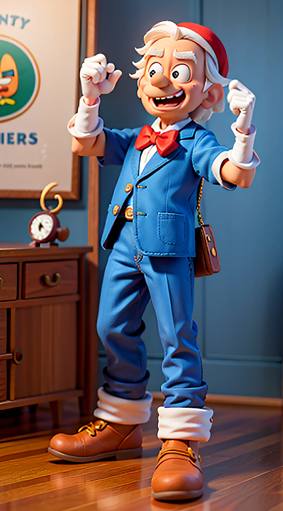 Uncle Scrooge, Disney, holding the No. 1 coin
