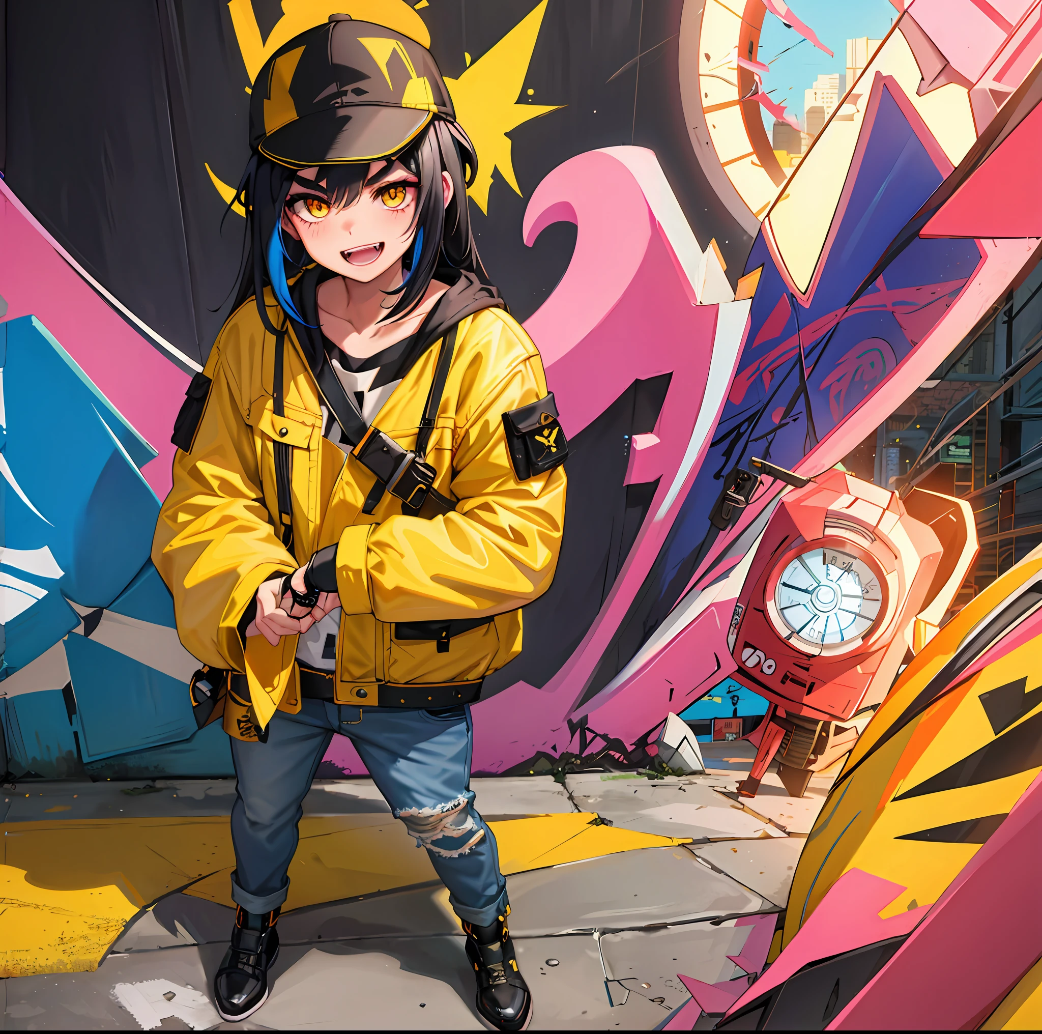 graffiti on the wall behind the boy, anime style 4 k, anime style. 8k, anime moe artstyle, badass anime 8 k, anime artstyle, high quality anime artstyle, urban girl fanart, anime styled 3d, artwork in the style of guweiz, anime style character, anime art wallpaper 8 k, cyberpunk anime girl in hoodie