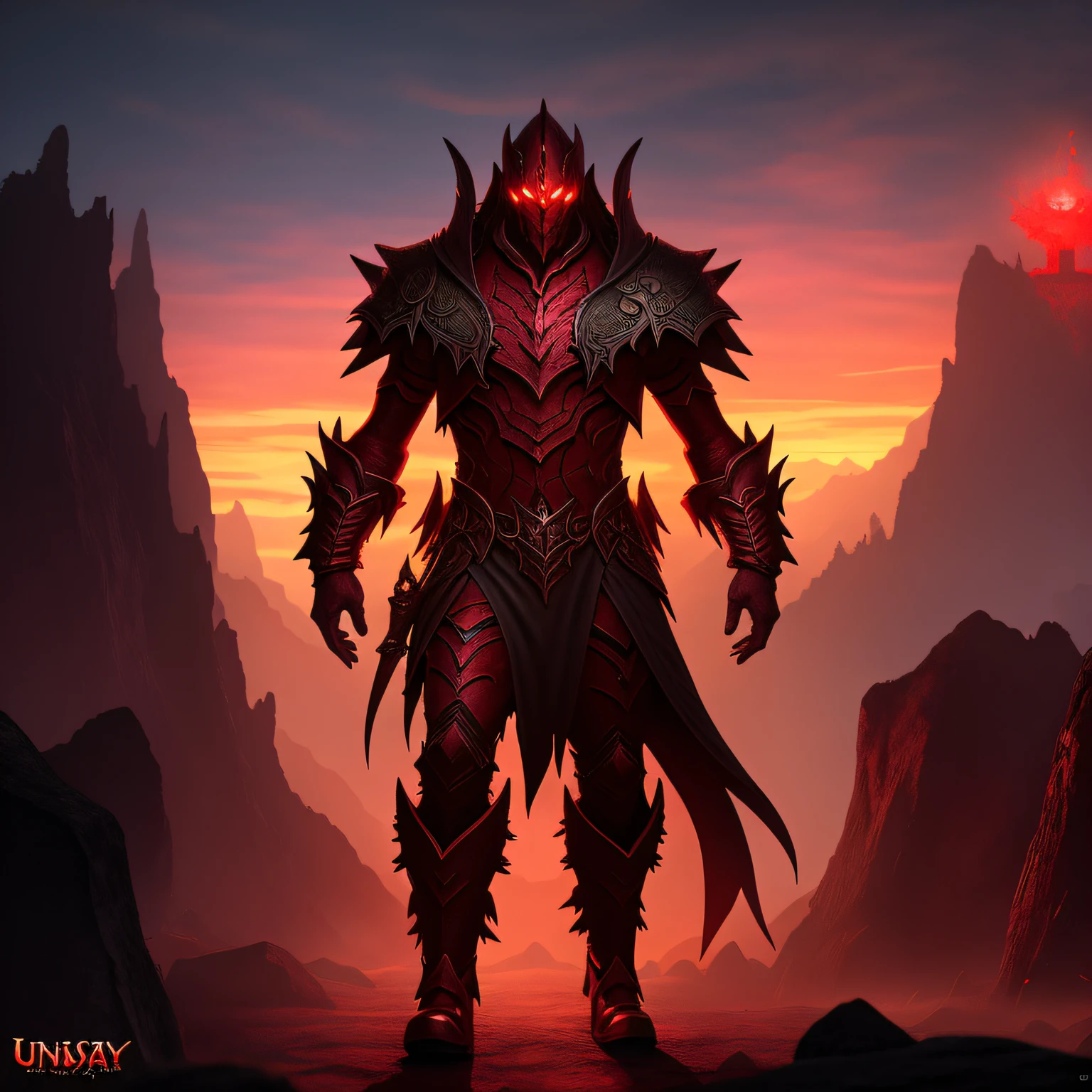 Fantasy image of monster rpg, red miasma, horror, full body view, fantasy style, illustration, uhd, 8k, raytracing,
