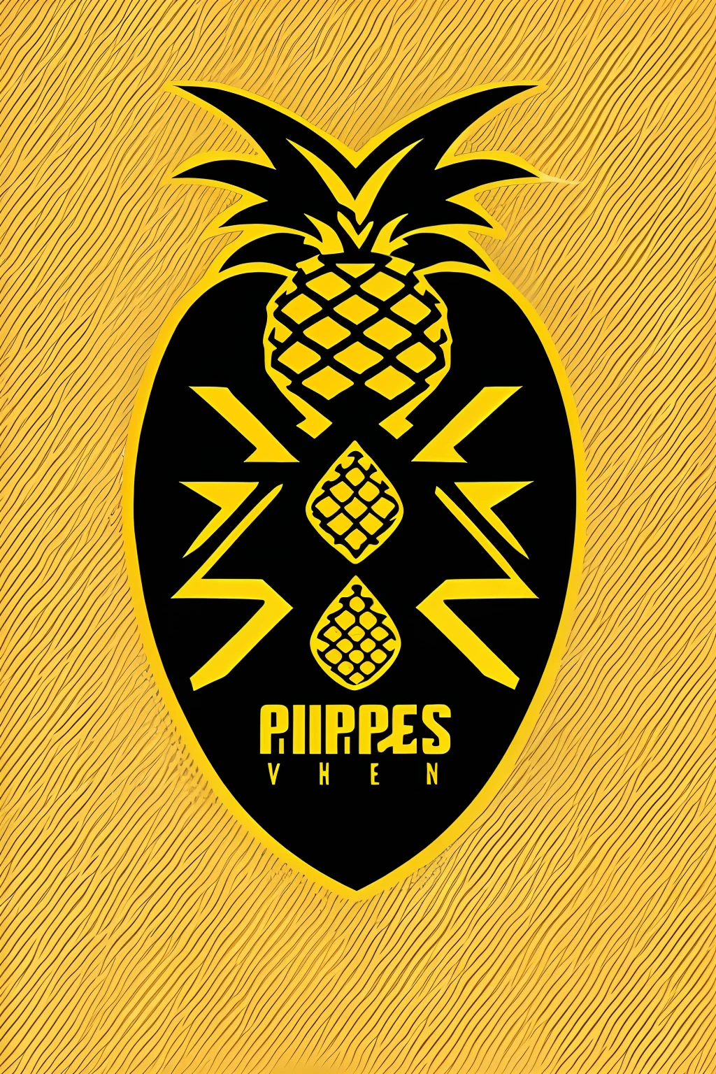 pineapple with black and gold, logo, vector logo white background
