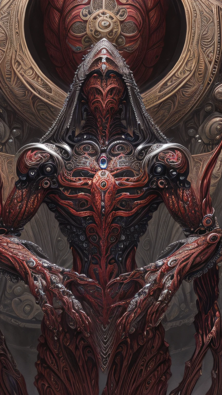 (masterpiece, best quality:1.2),ultra detailed, highest detailed, (body horror:1.4), (biomachine:1.3), (bloody:1.2), living being, (colorful:1.2), Hans Giger,  many hands, (zentangle:1.2),