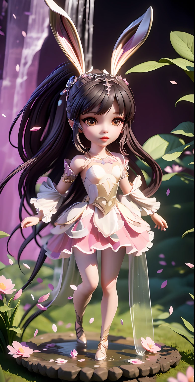 a close up of a doll with a bunny ears and dress, anime styled 3d, render of a cute 3d anime girl, cute detailed digital art, stylized anime, 8k high quality detailed art, 3 d render character art 8 k, 3 d render stylized, elf princess, alluring elf princess knight, anime princess, 3d anime girl