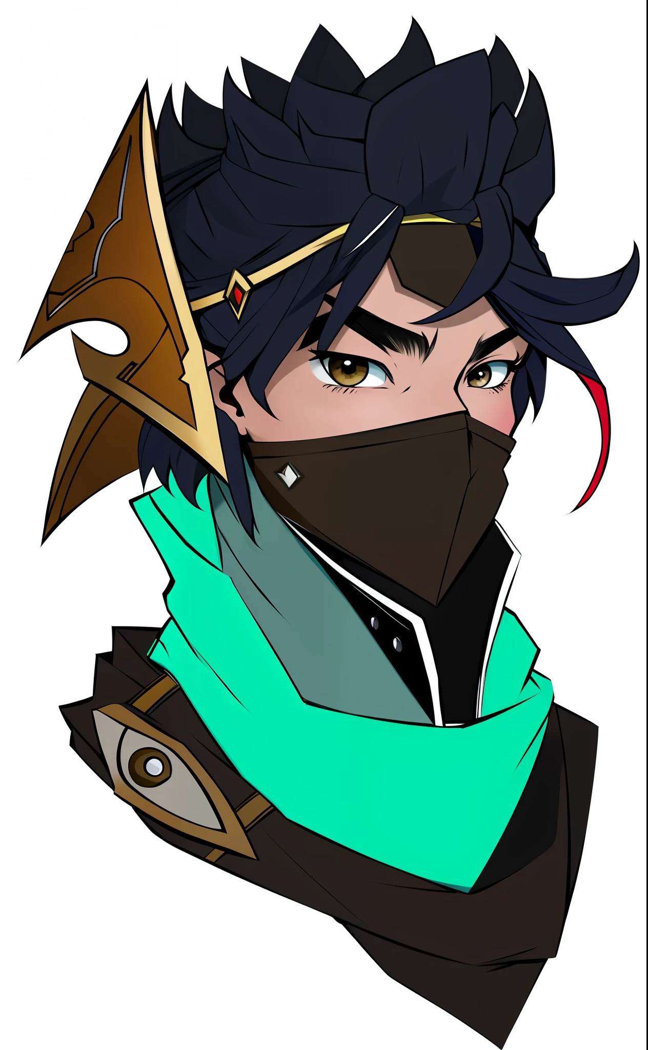 a drawing of a person with a scarf on and a hood on, unknown artstyle, sage ( valorant ), jett from valorant, portrait of a dnd character, concept headshot art, sketchy artstyle, trigger anime artstyle, detailed character portrait, afrofuturism anime, but the armor covers her face, portrait dnd, colored sketch, as a dnd character