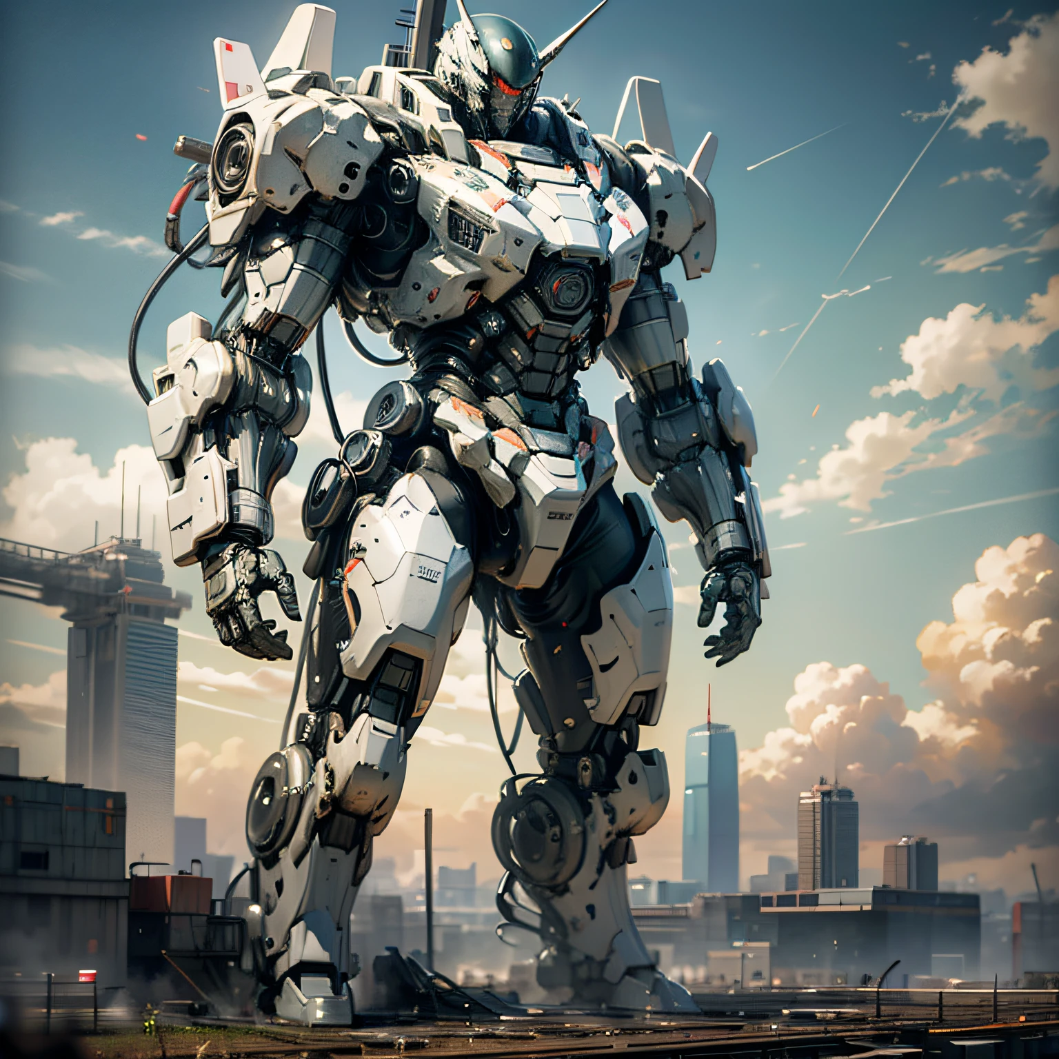 (masterpiece), (best quality), 8k resolution, RAW photo, realistic, giant robot