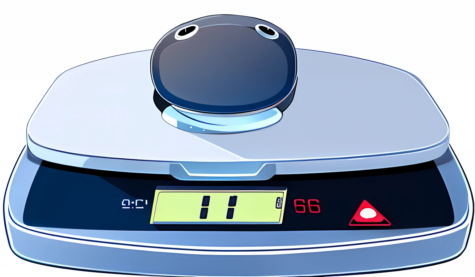 Electronic scale, Q version icon, game icon stylized, cartoon, white background