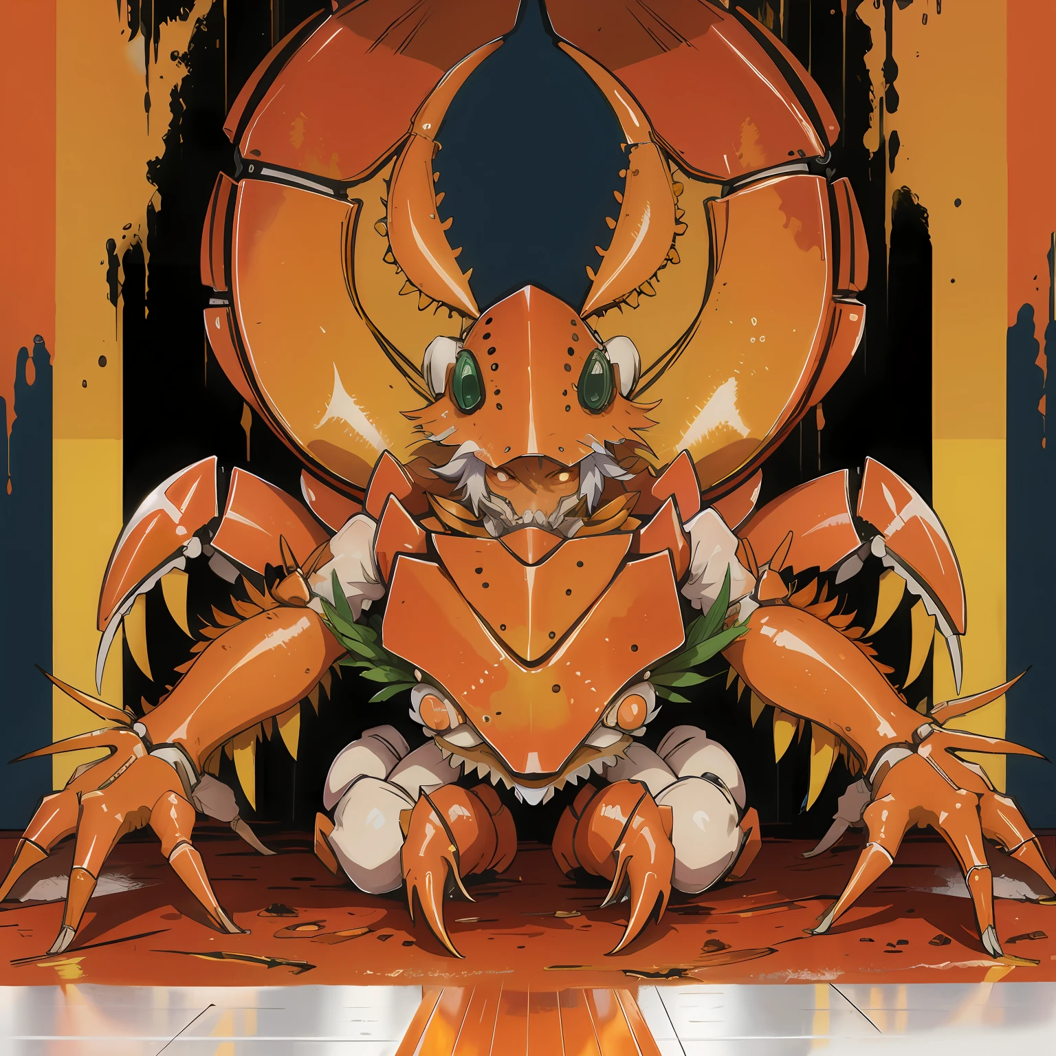 orange metal floor