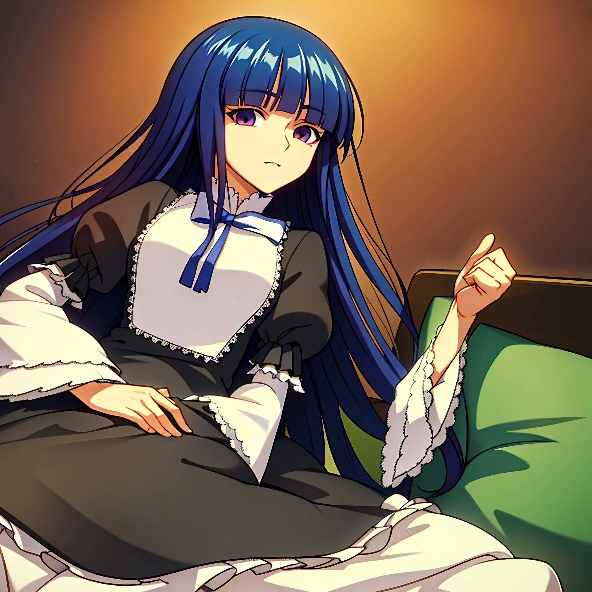 frederica bernkastel, look from side, beautiful, masterpiece, best quality, extremely detailed face