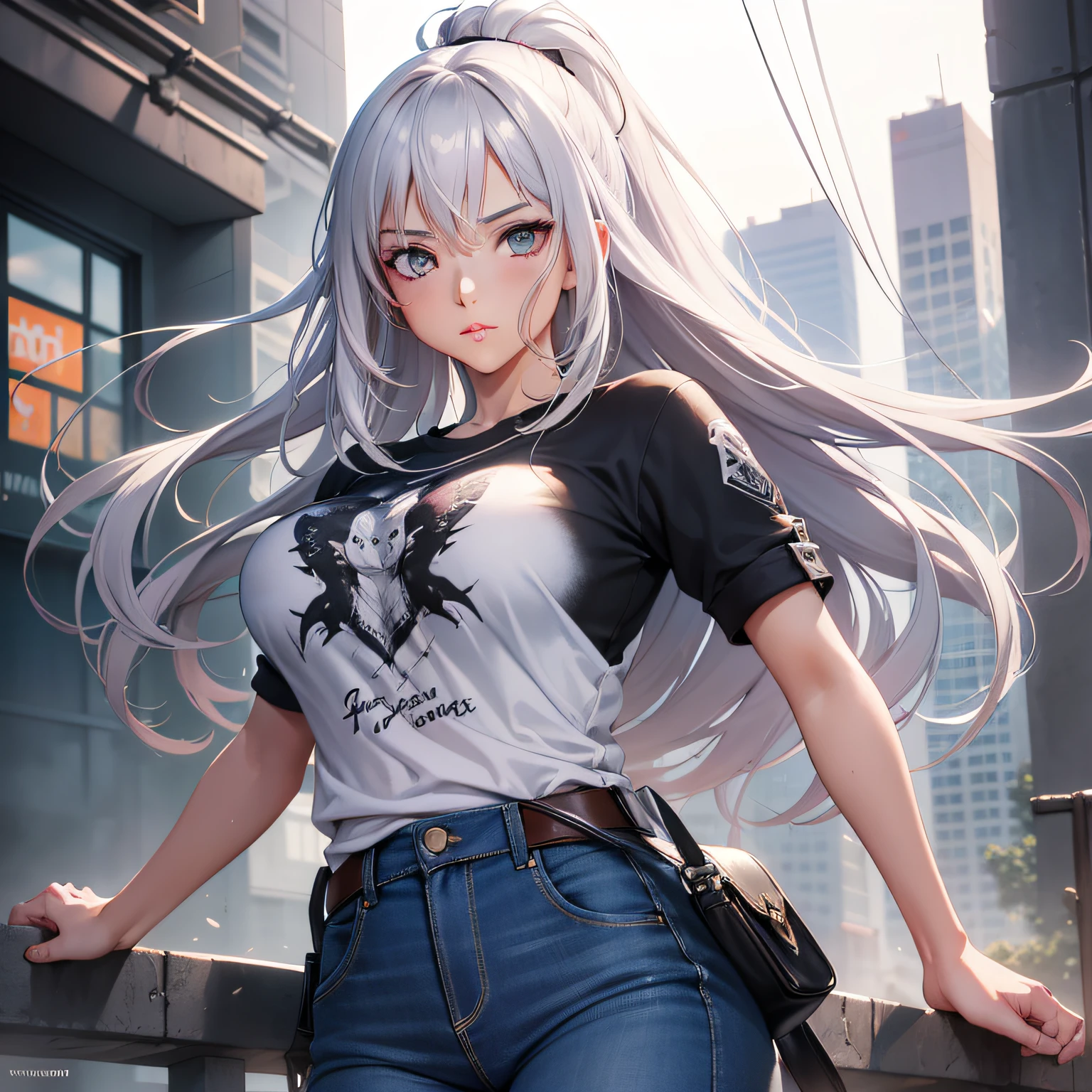 :: comix style by Serg Acuna:: beautiful, perfect and detailed, ultra detailed anime style mmorpg last origin clothes with tatoon designs and colors of light pink, black, white and gray, in various full-body attack poses and with immersive effects, hover effect, background graffiti style with vibrant colors "ultra HDR" detailed and with focus effect, with black all star converse sneakers (masterpiece: 1.2, best quality), (finely detailed beautiful eyes: 1.2),extremely detailed, depth of field,shot with Canon EOS,lens 135mm f1.8,portrait of [x]((1Girl Kelly Brook Beautiful Woman )),long hair, straight and black,with a natural glow and stuck like ponytail ((Solo)), (Ultra detailed eyes:1.4), (Finely detailed eyes and detailed face:1.3), ), (With ULTRA DETAILED jeans and a white t-shirt with full ultra detailed tatoom print:1.3), (Beautiful and clear background:1.2), (Extremely detailed CG, Ultra-detailed, Best Shadow:1.1),("" character demonstrating his super power in the fist"")((Depth of field and blur)), ((Watercolor)), Large breasts, Bare shoulders, Flowers and petals, Beautiful conceptual illustration , (White background:0.5), (Illustration :1.1),  (extremely fine and beautiful: 1.1), (perfect details: 1.1) graffiti style background, freedom, soul, digital illustration, perfect anatomy, centered, approaching perfection, dynamic, highly detailed, watercolor painting, artstation, conceptual art, smooth, sharp focus, illustration, art by flesh Griffiths and Wadim Kashin, heterochromia, perfect anatomy, centered, approaching perfection, dynamic, highly detailed, character sheet, artstation, concept art,  Smooth, sharp focus, illustration, art by Kim Jung Gi,, Artgerm, Carne Griffiths and Wadim Kashin, Sasha Yakovleva, Loish, Jeremy Mann, Full Body Shot, Character Sheet, Lightning Wave, Beautiful Anime Watercolor Painting, Dripping Paint by Tim Okamura, Victor NizoVtsev, Greg Rutkowski, Noah Bradley. Trend in Artstation, 8K