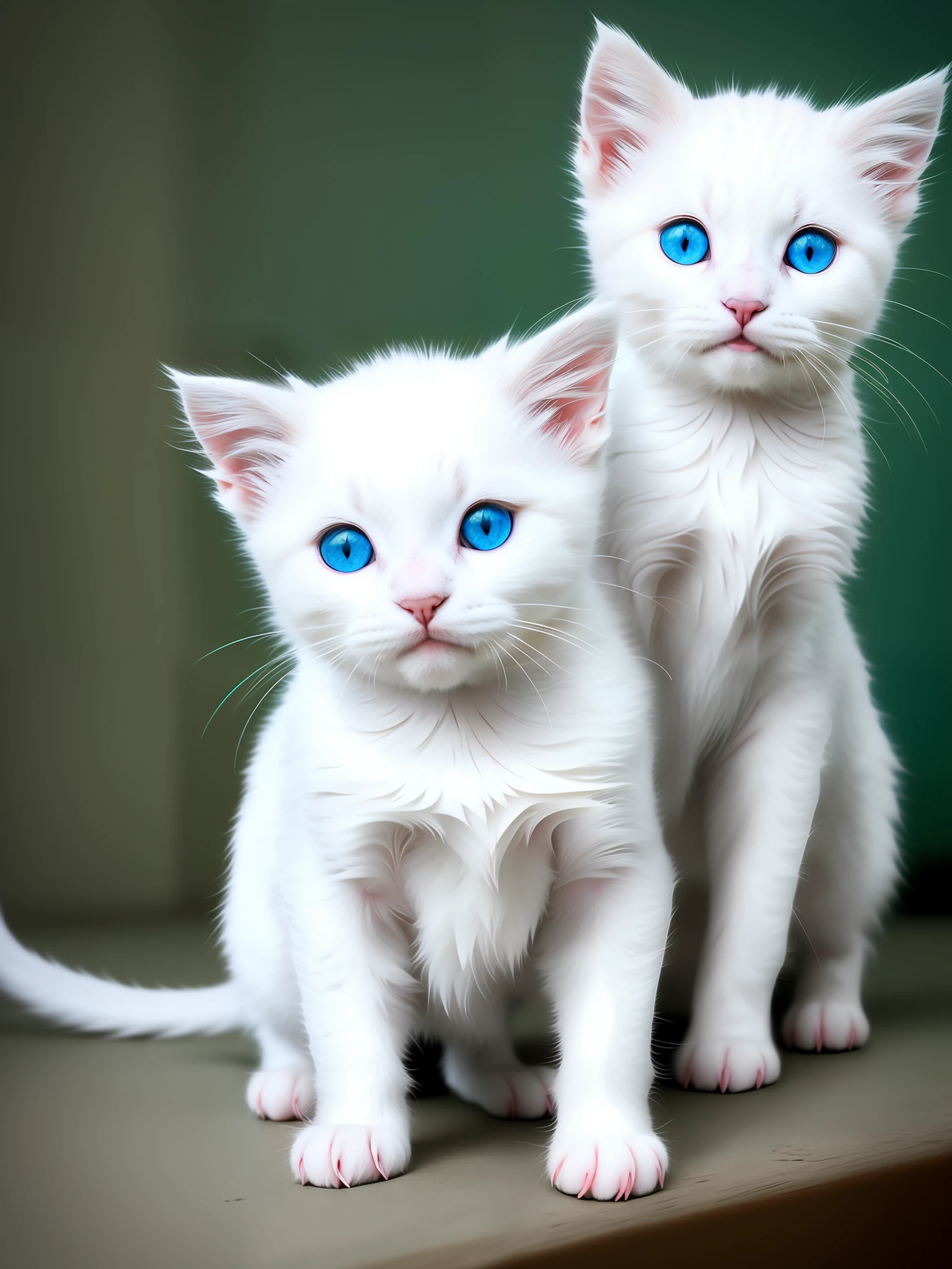 ((1 beautiful white kitten, with Heterochromia in the eyes)), ([tail | detailed wire]:1.3), (intricate details), hdr, (intricate details, hyperdetailed:1.2), cinematic plane, vignette, centered