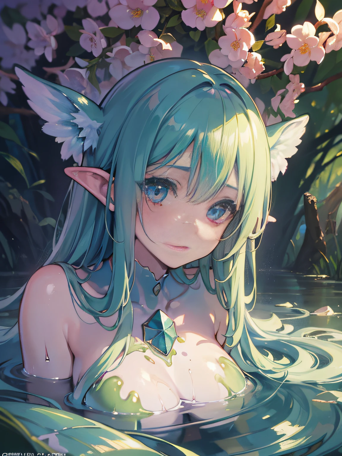 (original) , (very detailed wallpaper) , (best quality) , (masterpiece) , photographic reality, realistic, very detailed illustrations, (1 girl) , beautiful eyes, (delicate face) , perfect detail, (best lighting) , (super complex details) ,
((slime girl1.7)),(body liquefaction) , (mucus body 1.4),forest, elemental \(creature\),
4K unified, (super detailed CG: 1.2) , (8K: 1.2) , realistic, octane rendering