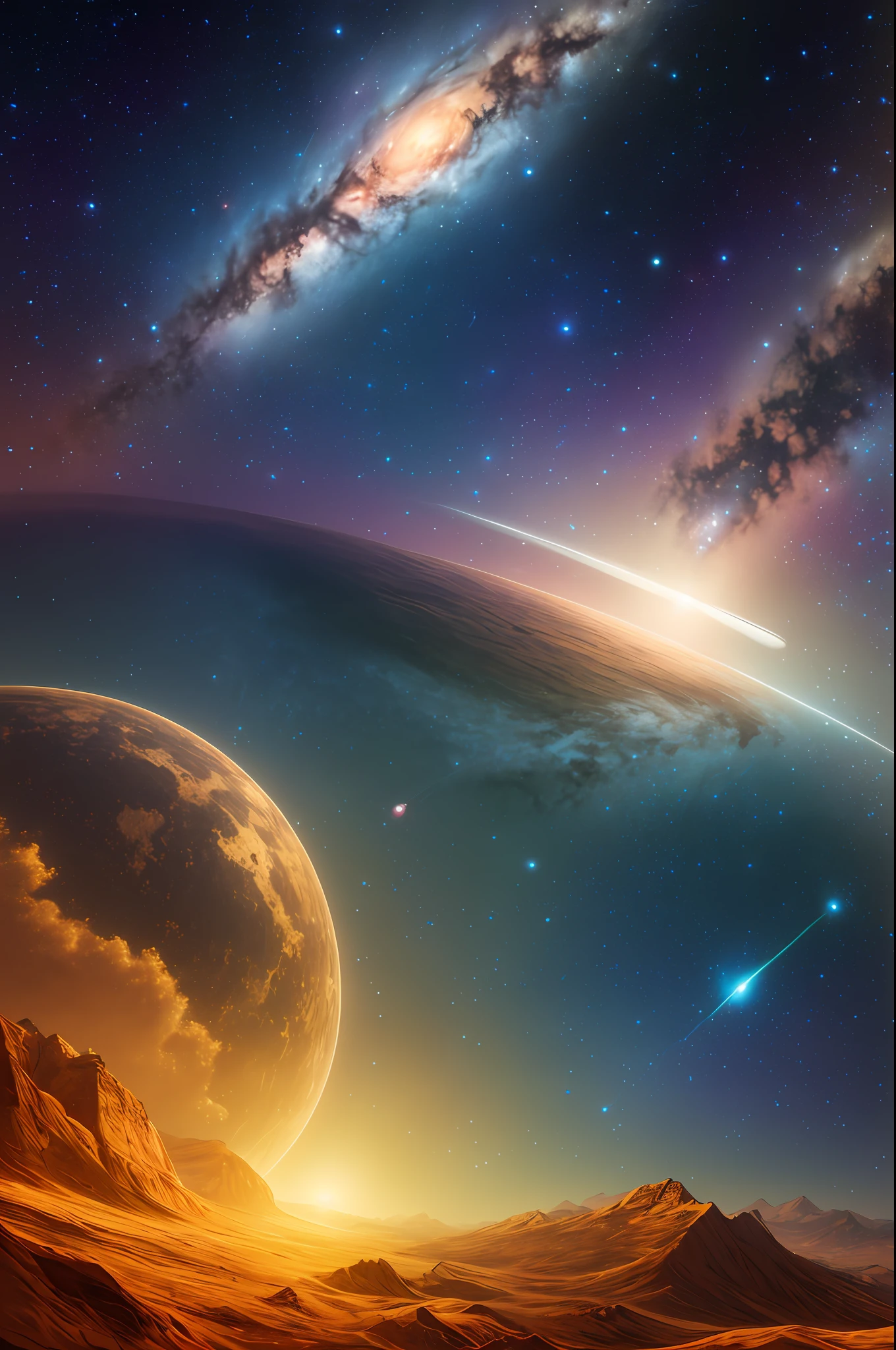 Masterpiece, best quality, high quality, very detailed CG unity 8k wallpaper, depth of field, HDR, realism, very detailed, intricate, high detail, universe, space, galaxy, stars, planets, astronomy, universe, celestial body, nebula, solar system, cosmic rays, supernova, deep space, astronomical object