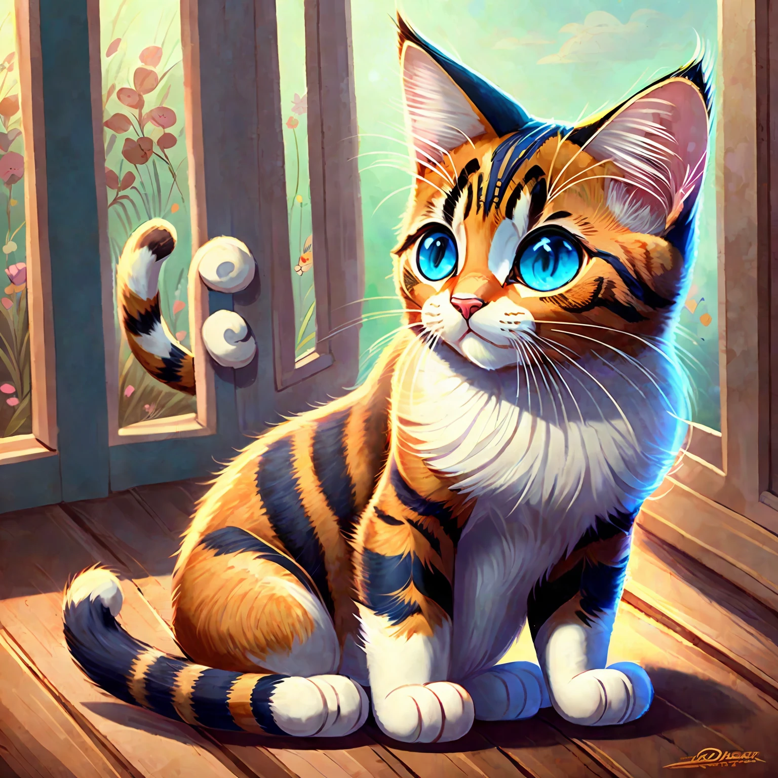 A cute cat, Disney style --auto --s2