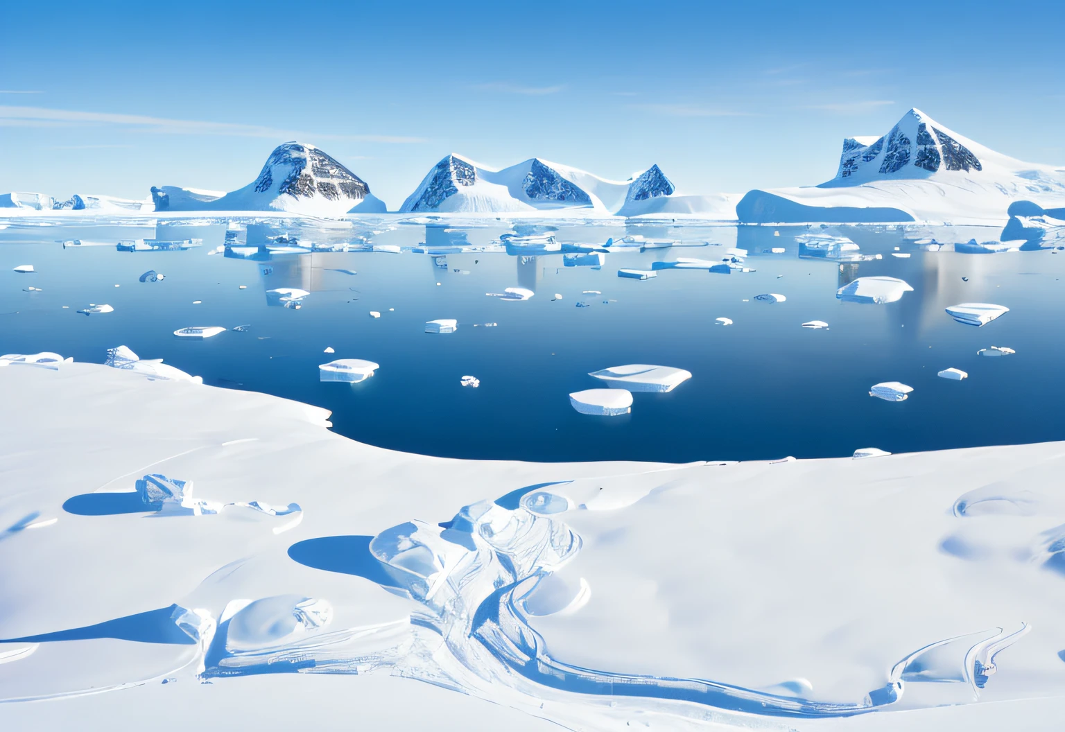 Antarctica, National Park, Outside, Nature, Landscape, Tranquil, 64K, f1.2, 800mm, UHD,Snow, Penguin