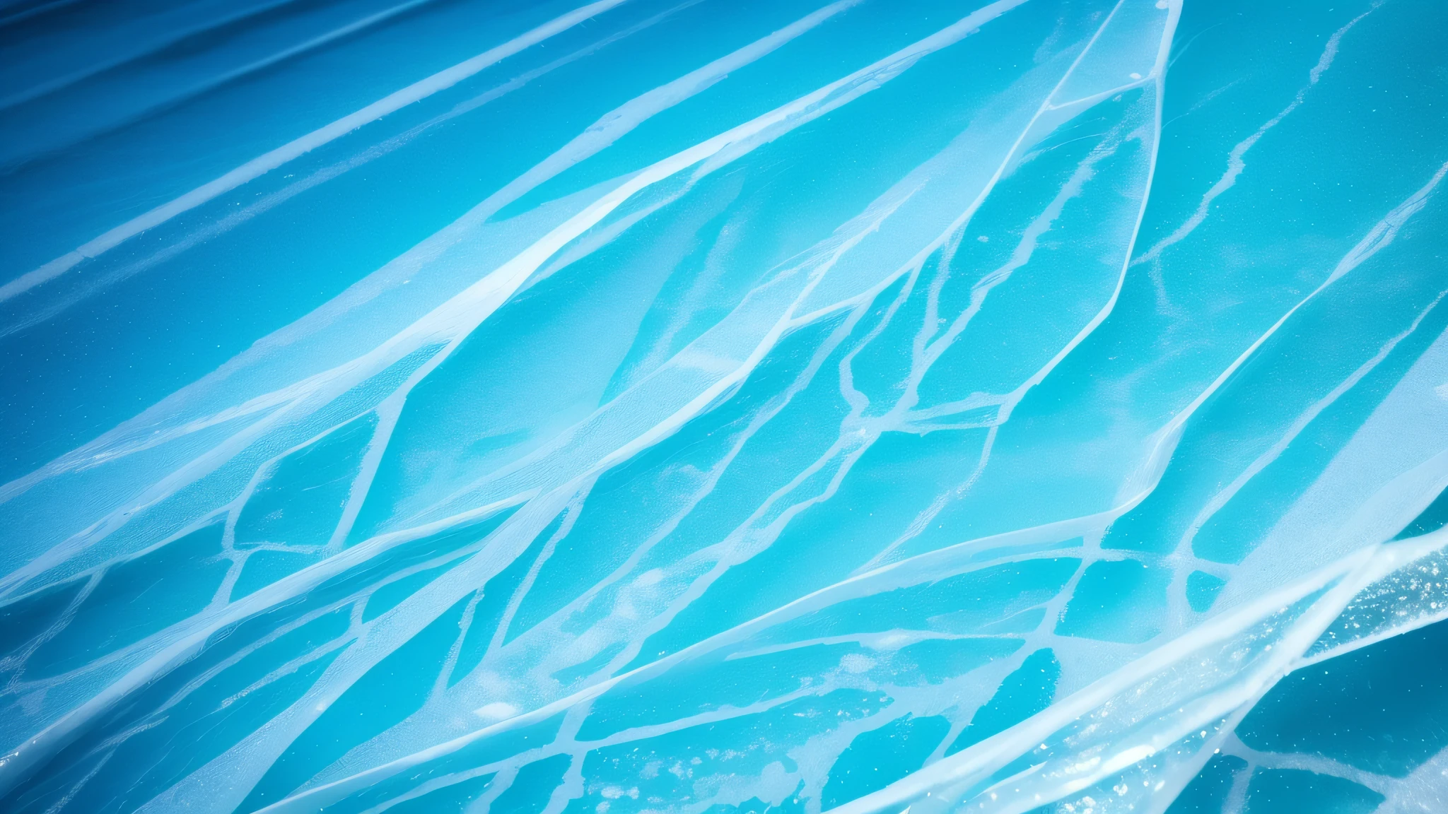 Smooth ice surface, clear ice pattern, blue-green, highly saturated, high-definition, rich details,