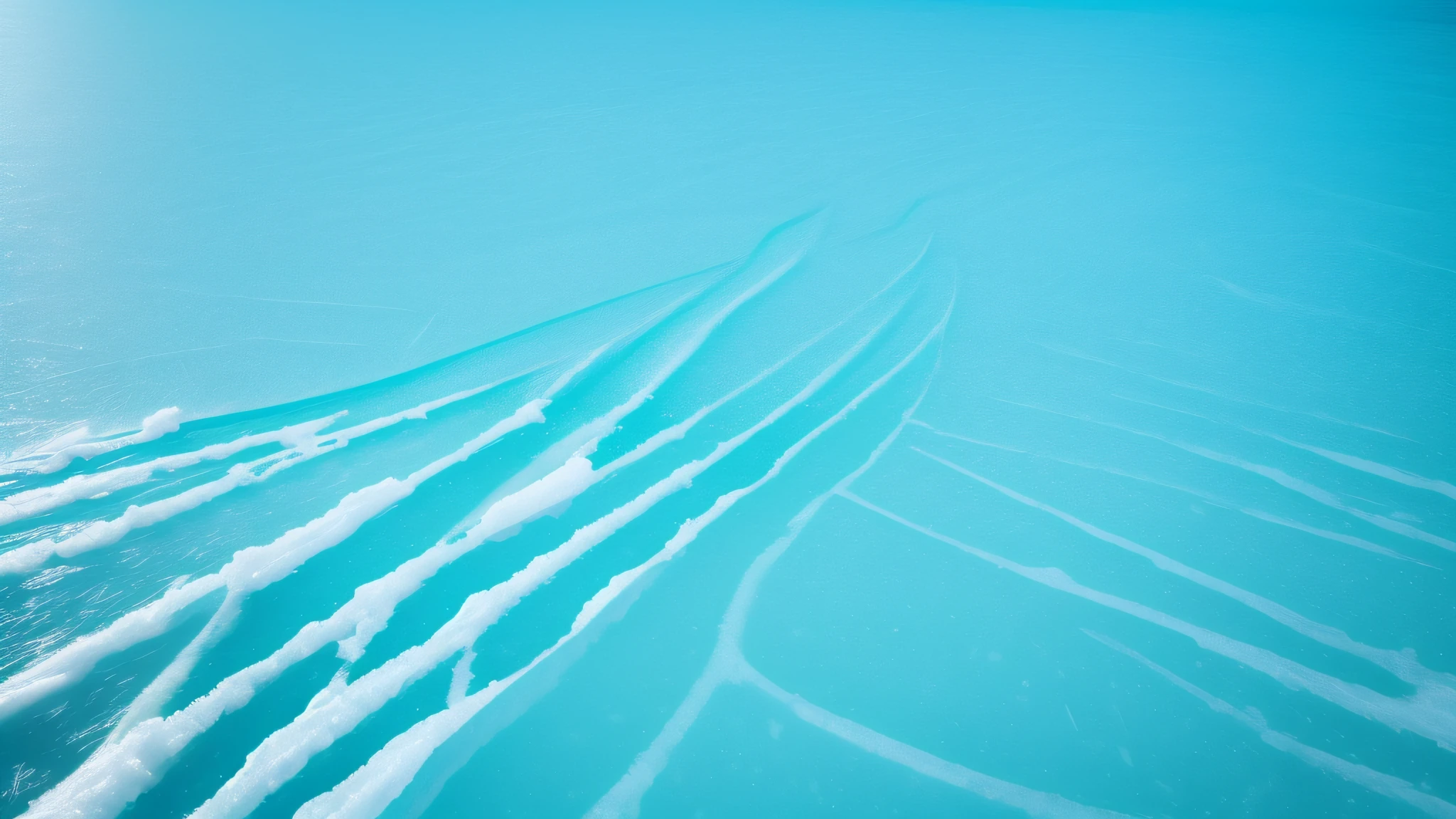 Smooth ice surface, ice pattern, teal, high saturation, high definition, rich detail, vertical shooting from top to bottom