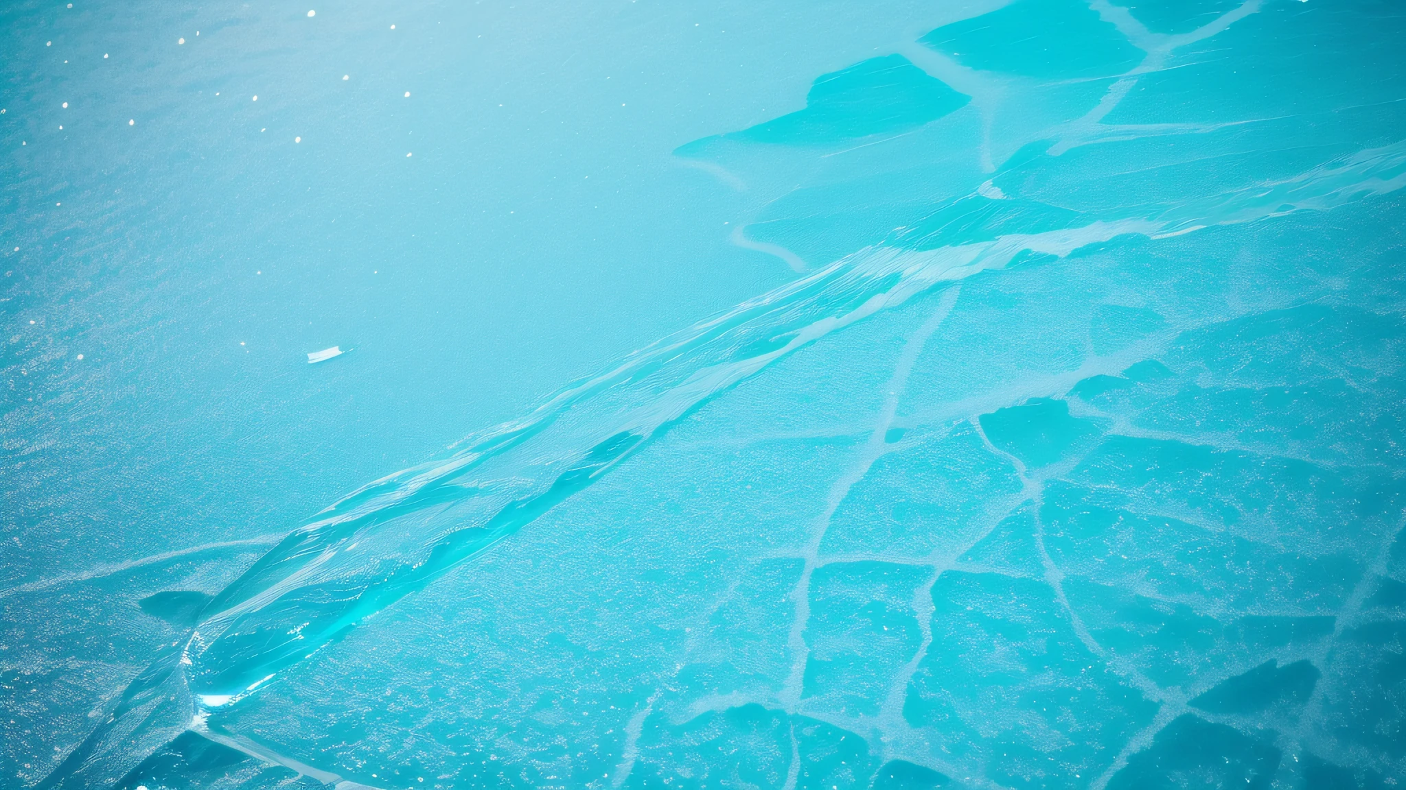 Smooth ice, ice pattern, teal, high saturation, high definition, rich detail, overhead shooting