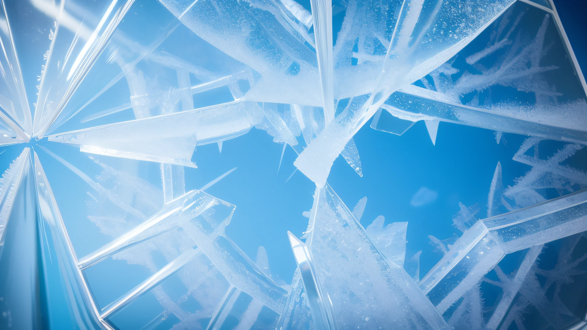 Ice crystals on glass