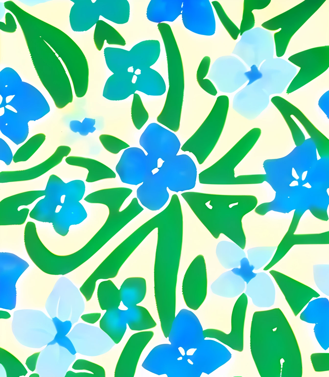 a close up of a blue and green flower pattern on a white background, tulips, tulip, blue - petals, blue flowers, wallpaper!, beatrice blue, blue and green, polished : :, green and blue, blue flowers bloomed all over, floral wallpaper, flowers and stems, inspired by Henri Matisse, chinoiserie pattern, blue flower field, : :