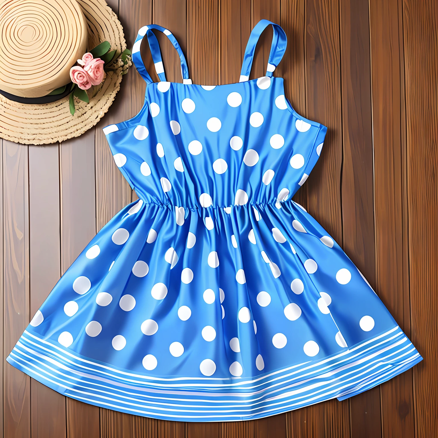 Summer blue pattern small dress --auto --s2