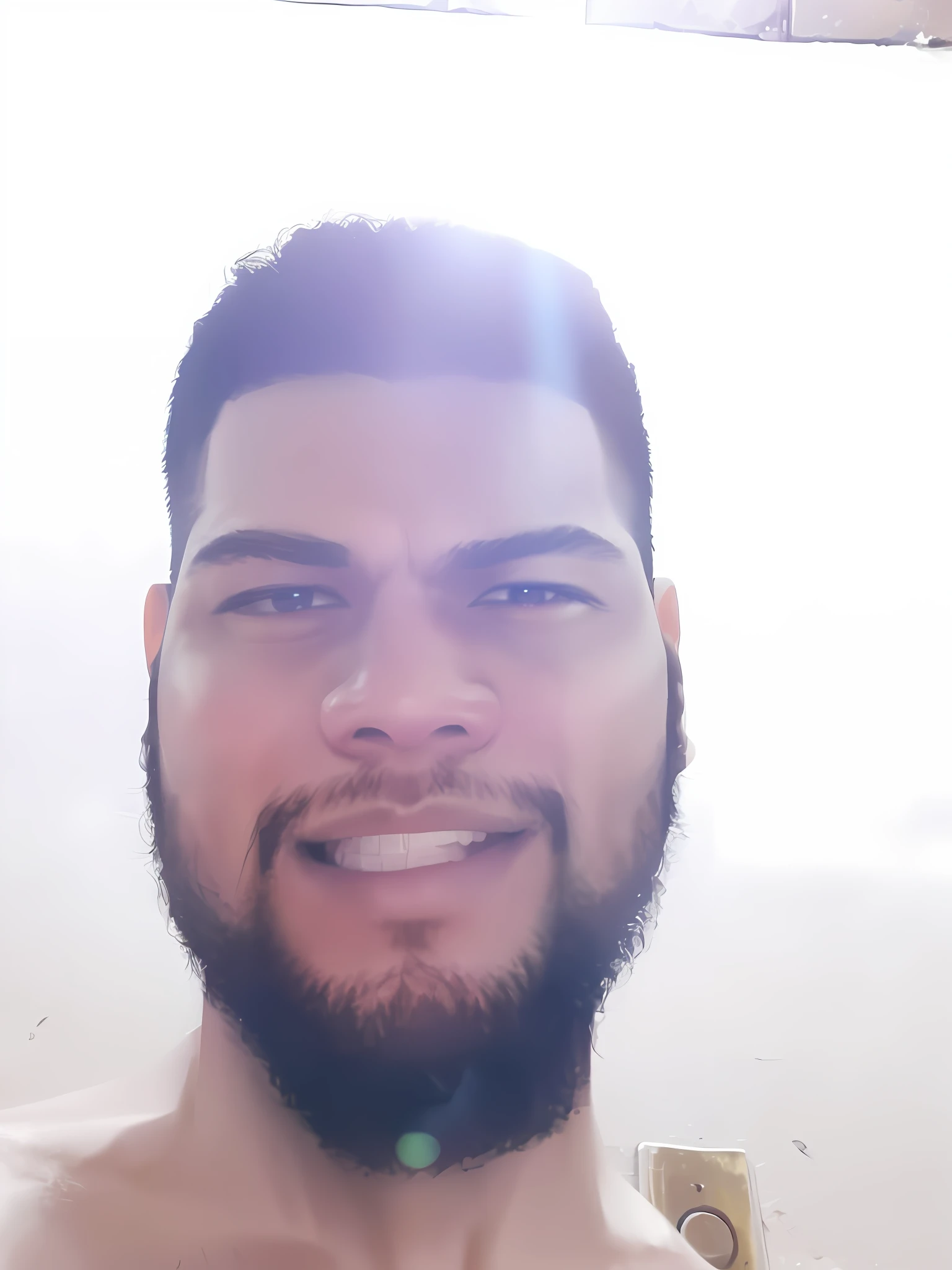 28-year-old man with beard, brown skin GTA San Andreas, looking at the viewer, solo, upper body, ((masterpiece)), (best quality), (extremely detailed), depth of field, sketch, intense dark shadows, sharp focus, soft lighting, hdr, colorful, good composition, smoke around, spectacular, closed shirt, screencap anime, ready to fight, black eyes, outdoors,  night