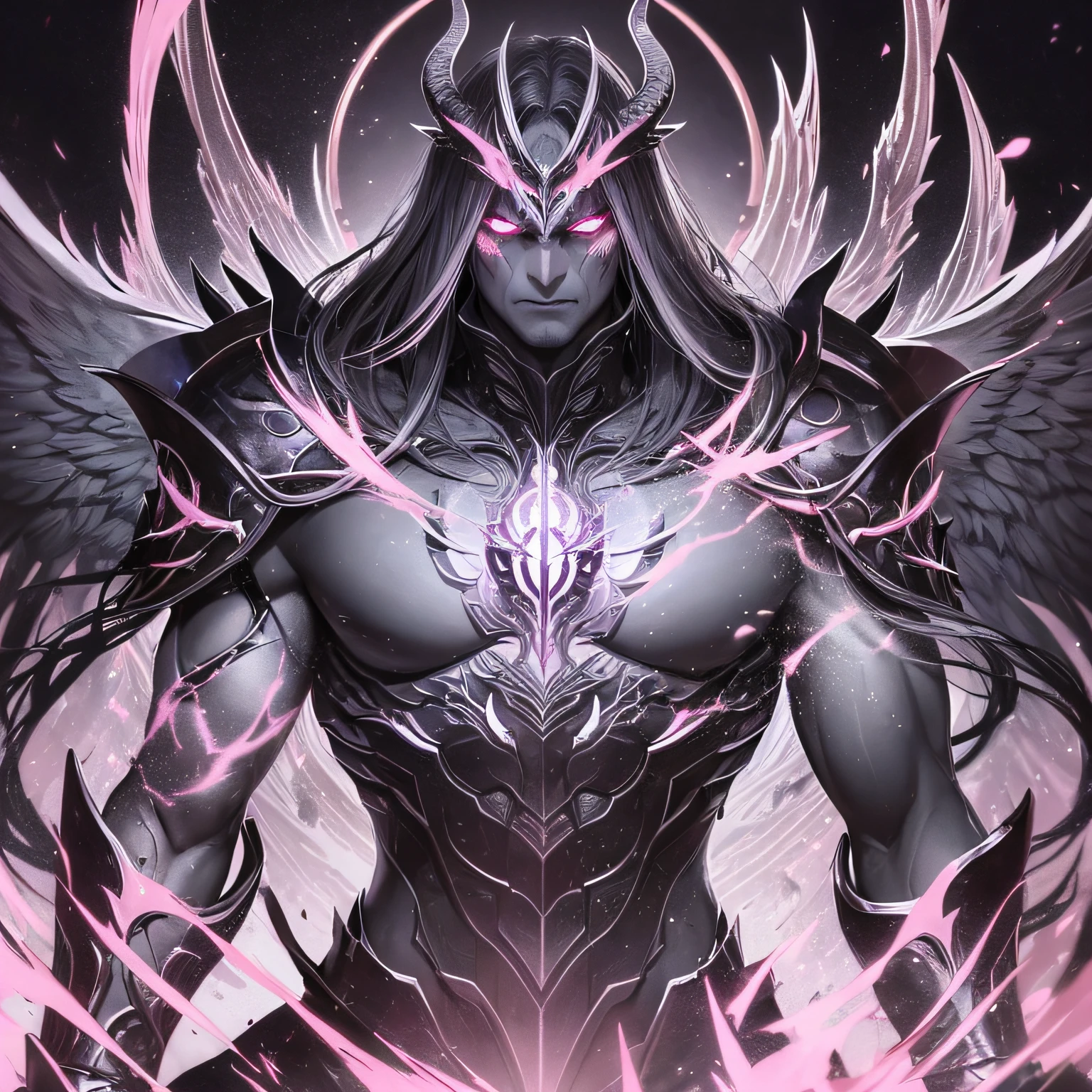 Imposing Presence: Aklarion can have a tall, imposing stature, conveying a sense of power and authority.
Forgiving Garments: He may be dressed in dark clothing, possibly with red or purple accents, which symbolize his connection to the Dark Hadrian.
Piercing Eyes: Aklarion's eyes can be bright, with a sinister hue. They can emit a dark glow or flames, symbolizing their corruption and malice.
Negative energy aura: He can be enveloped in a dark energy aura, emanating a sense of doom and despair.
Partial Transformation: When Aklarion is at his most powerful state or in moments of intense rage, he can undergo a transformation, revealing more monstrous features such as sharp claws, spirit wings, or horns. , medieval, anime --auto --s2